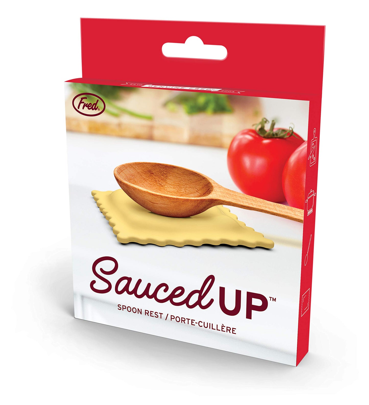 Genuine Fred SAUCED UP Ravioli Spoon Rest - Easy to Clean - Fun Kitchen Gadgets and Accessories - Stocking Stuffers & White Elephant Gifts - Great Gift for Home Cooks and Pasta Lovers