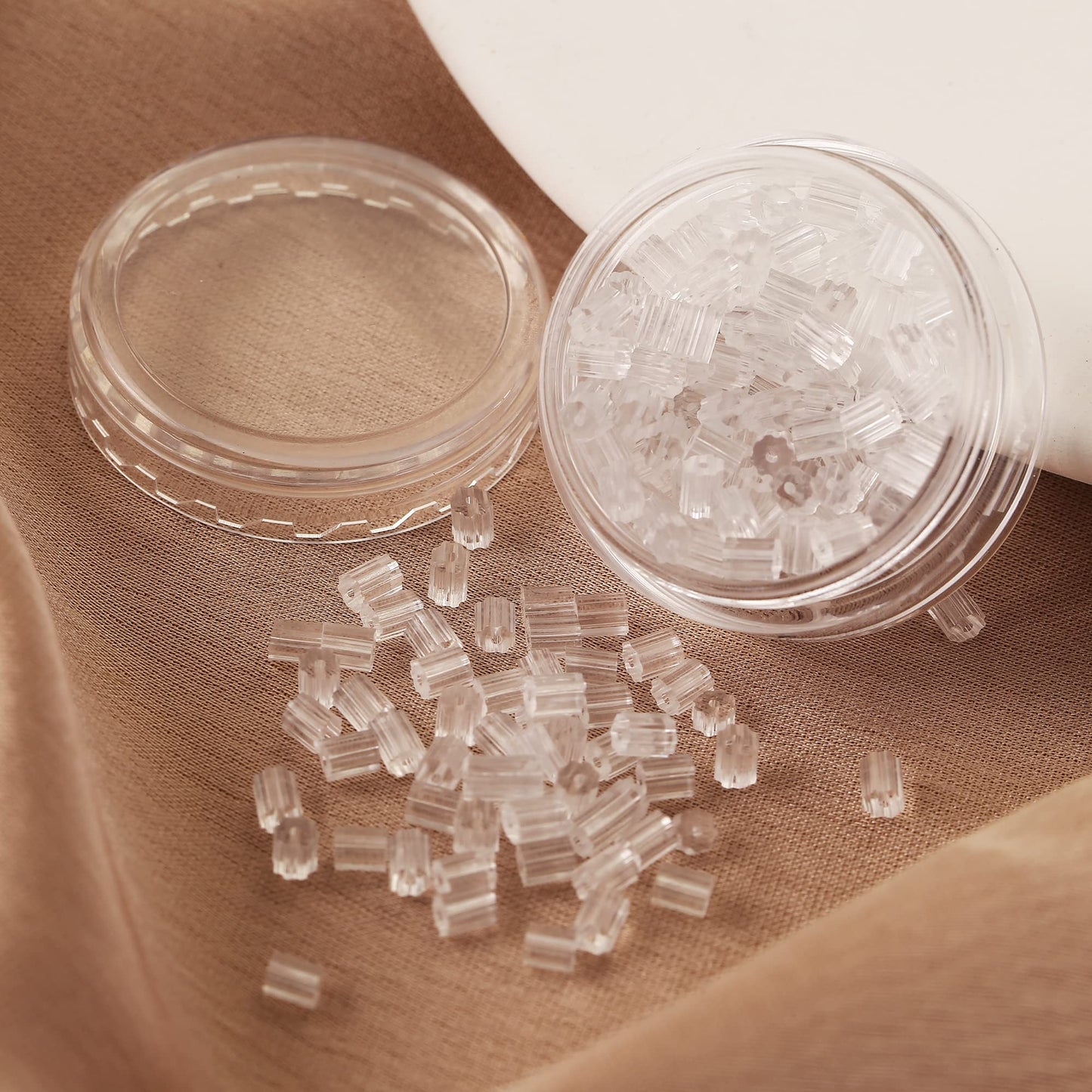 Rubber Earring Backs Soft Clear Earring Backings for Studs Hypoallergenic Silicone Earrings Backs Stopper Replacement for Women (200 Pcs)
