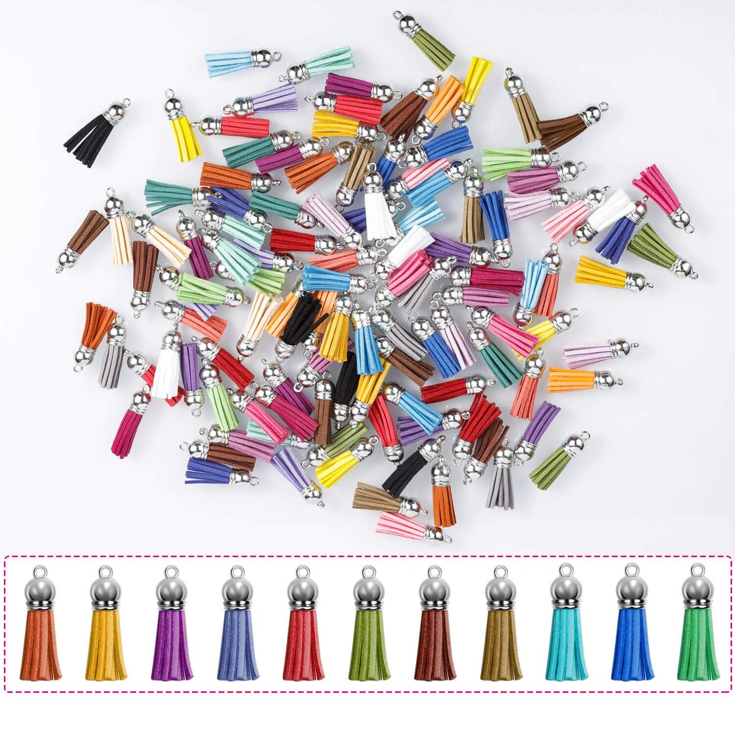 Paxcoo 120pcs Acrylic Keychain Blanks & Rings Bulk for DIY Craft Supplies