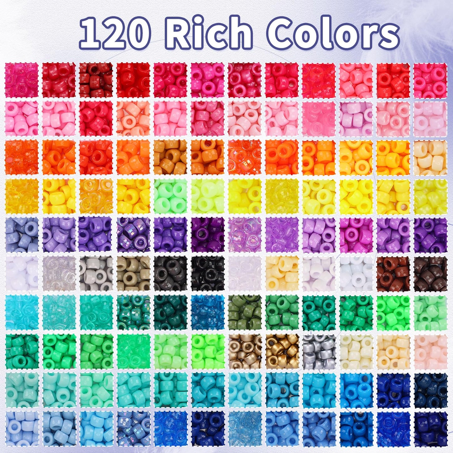 QUEFE 5 Boxes Bracelet Making Kit 120 Colors Pony Beads Kandi Beads Kit 4700pcs Kandi Starter Kit Rave Beads Friendship Bracelets with Letter Bead Pony Beads Kit for Beginners