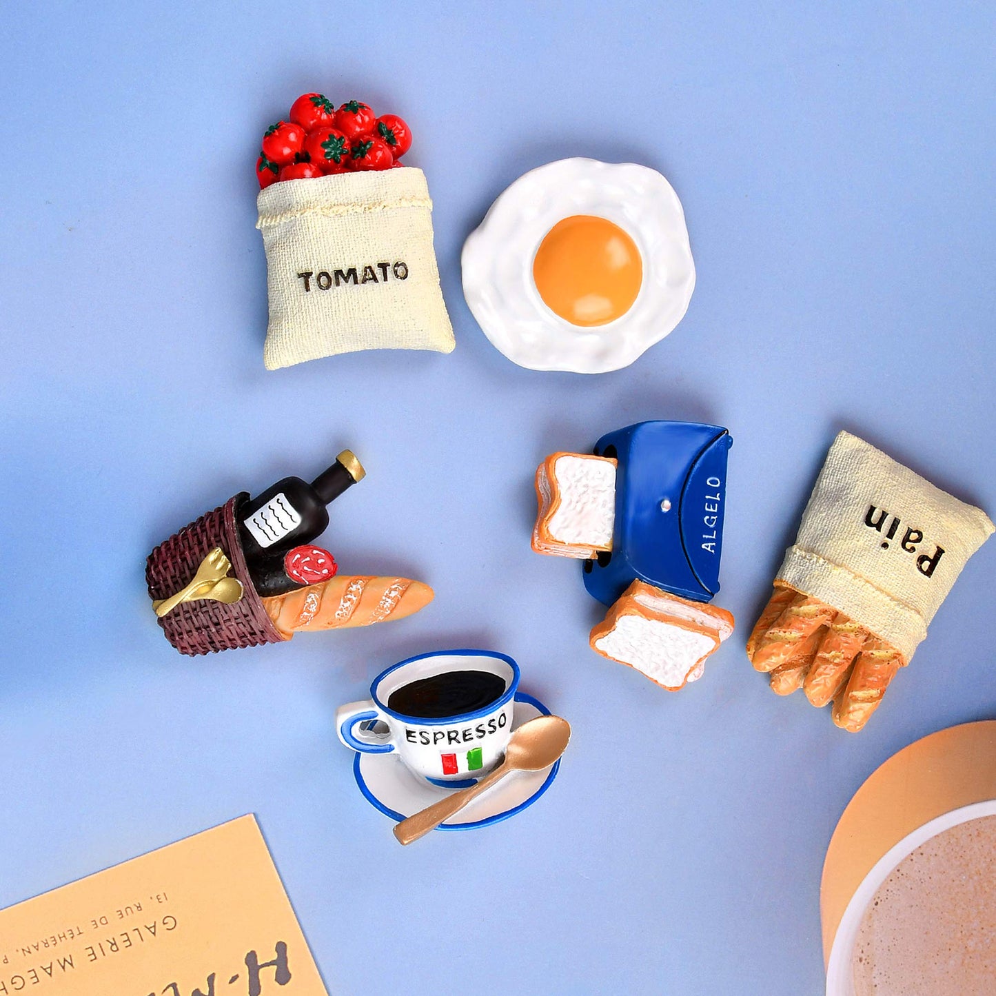 6pcs Cute 3D Resin Fridge Magnets - Creative Natural Food Shaped Magnets for Home Decor, Refrigerator, Magnetic Whiteboard or Blackboard