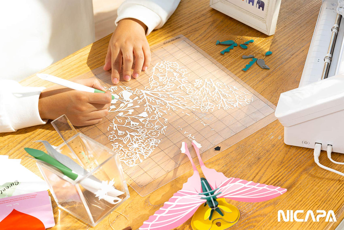 Nicapa StandardGrip Cutting Mat for Silhouette Cameo 3/2/1 (12x24 inch,3 Mats) Standard Adhesive Sticky Quilting Cricket Cut Mats Replacement Accessories for Silhouette Cameo