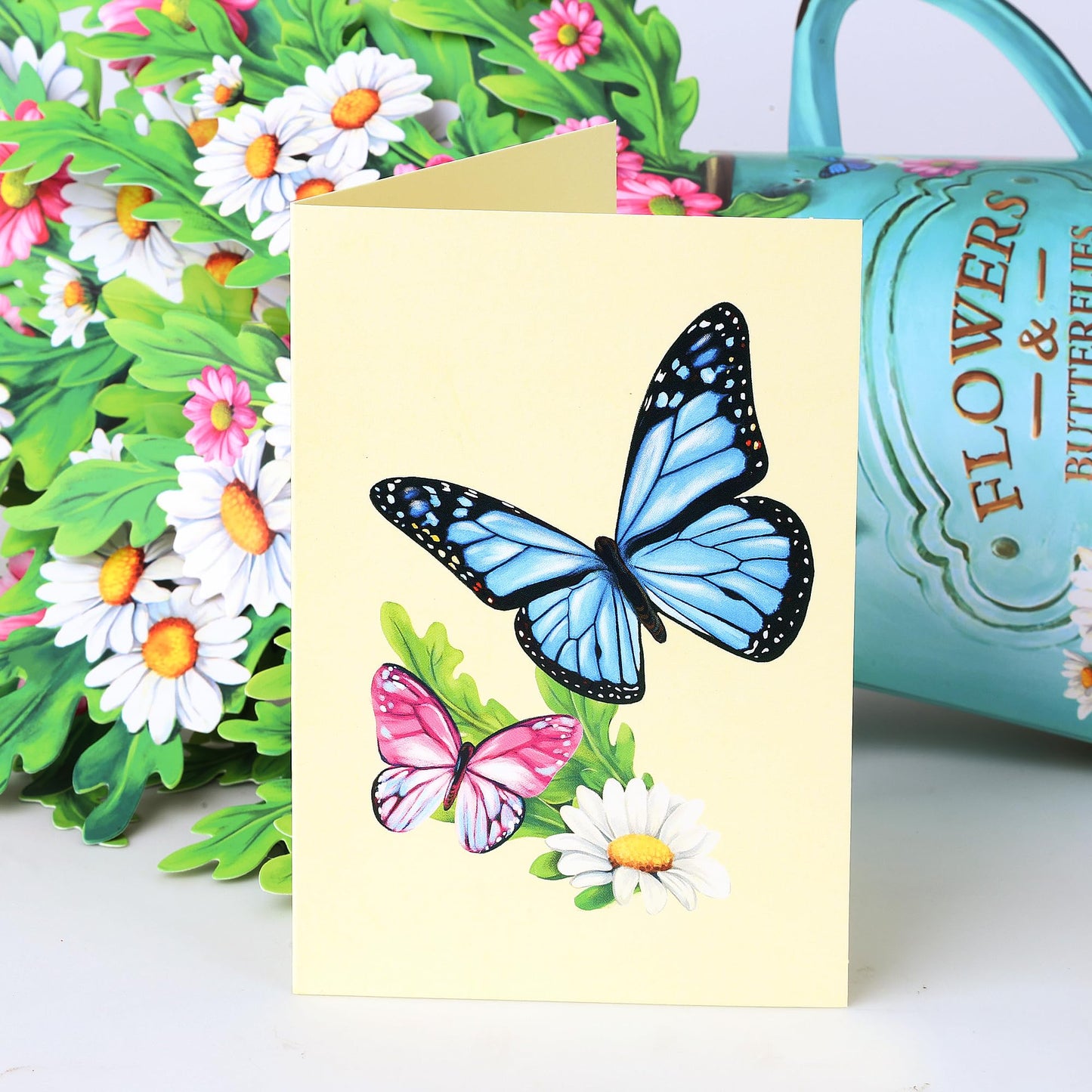 Airpark Mothers Day Gifts Card, 3D Pop Up Paper Flowers Bouquet 12’‘ with Note & Envelope, Birthday, Get Well, Teacher Appreciation Gifts, Greeting Cards for Women Mom Girls Friends, Daisies and Butterflies