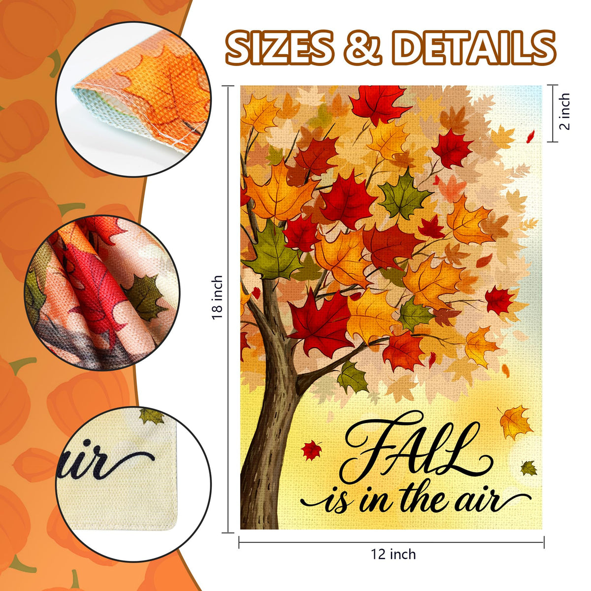 Agroon Fall Garden Flag 12x18 Inch Double Sided