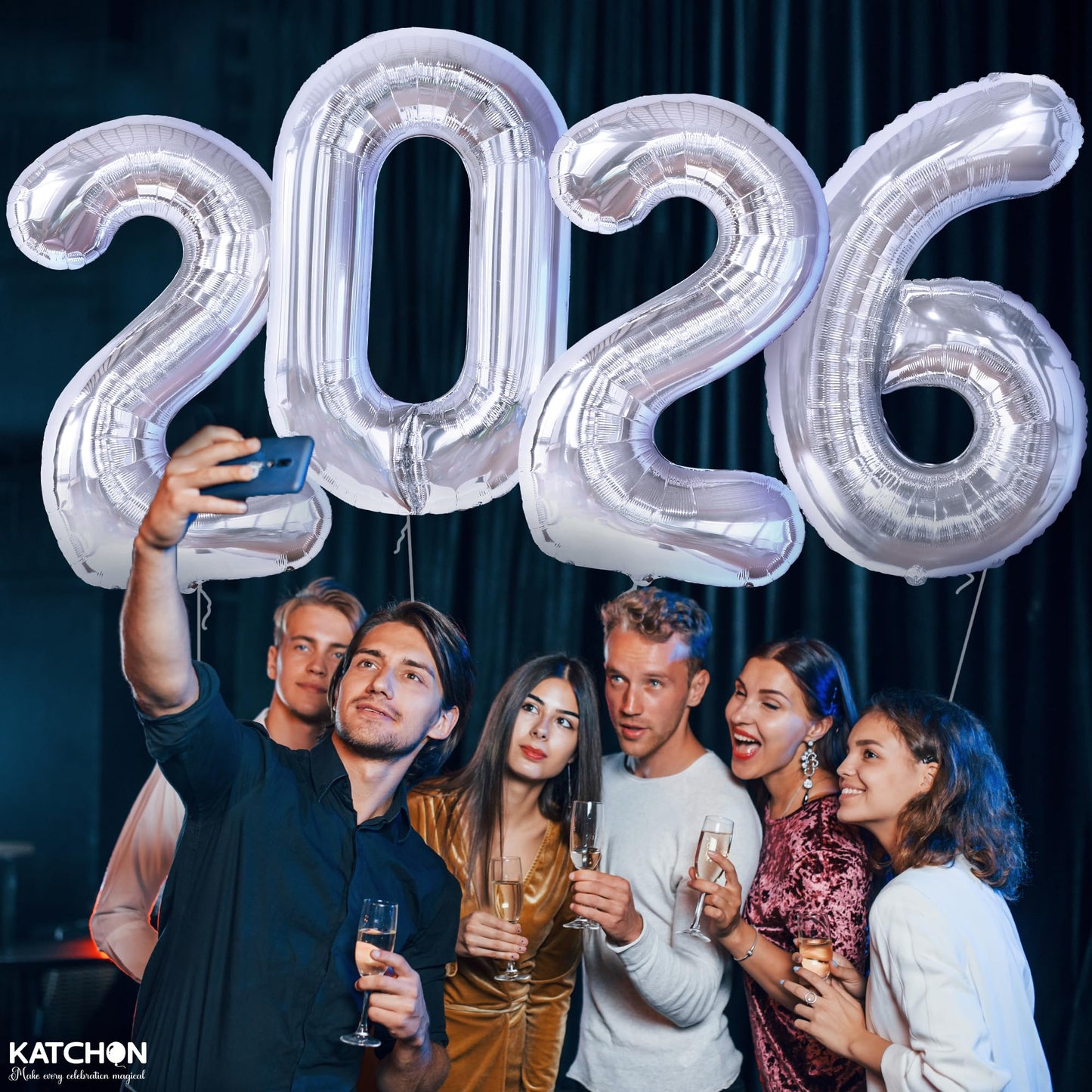 Silver 2026 Balloons 42 Inch, Giant - Silver Graduation Decorations 2026, Foil Number 2026 Graduation Balloons Class of 2026 Decorations | Graduation Party Decorations | Prom Decorations 2026, Katchon