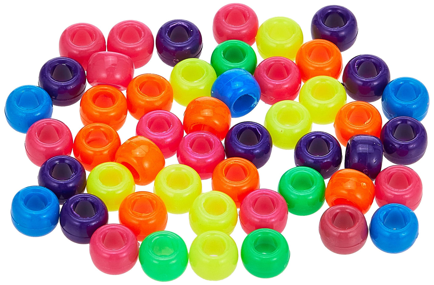 The Beadery - 9x6mm Barrel Pony Bead, Hot Multi - 900 Pieces - 750V077