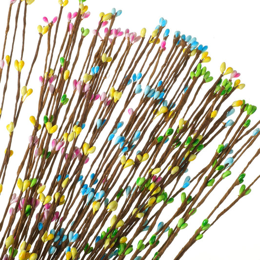 32 Pcs Easter Artificial Berry Garland Spring Pip Berry Sprays Pastel Picks Stems Floral Picks Stems for Easter Centerpieces Craft Wreath Making Home Decor (4 Colors)