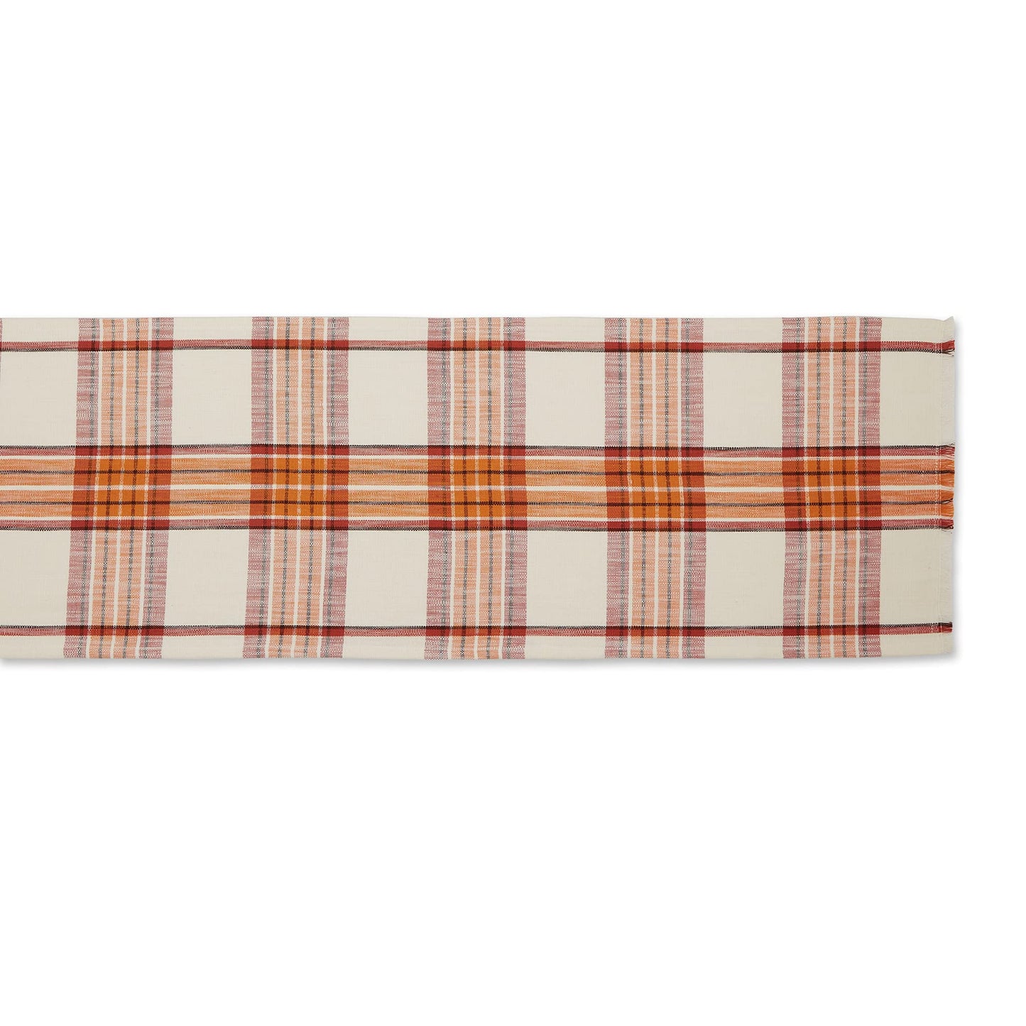 Thanksgiving & Fall Table Decoration Autumn Farmhouse Plaid, Table Runner, 14x108, Pumpkin Spice Orange