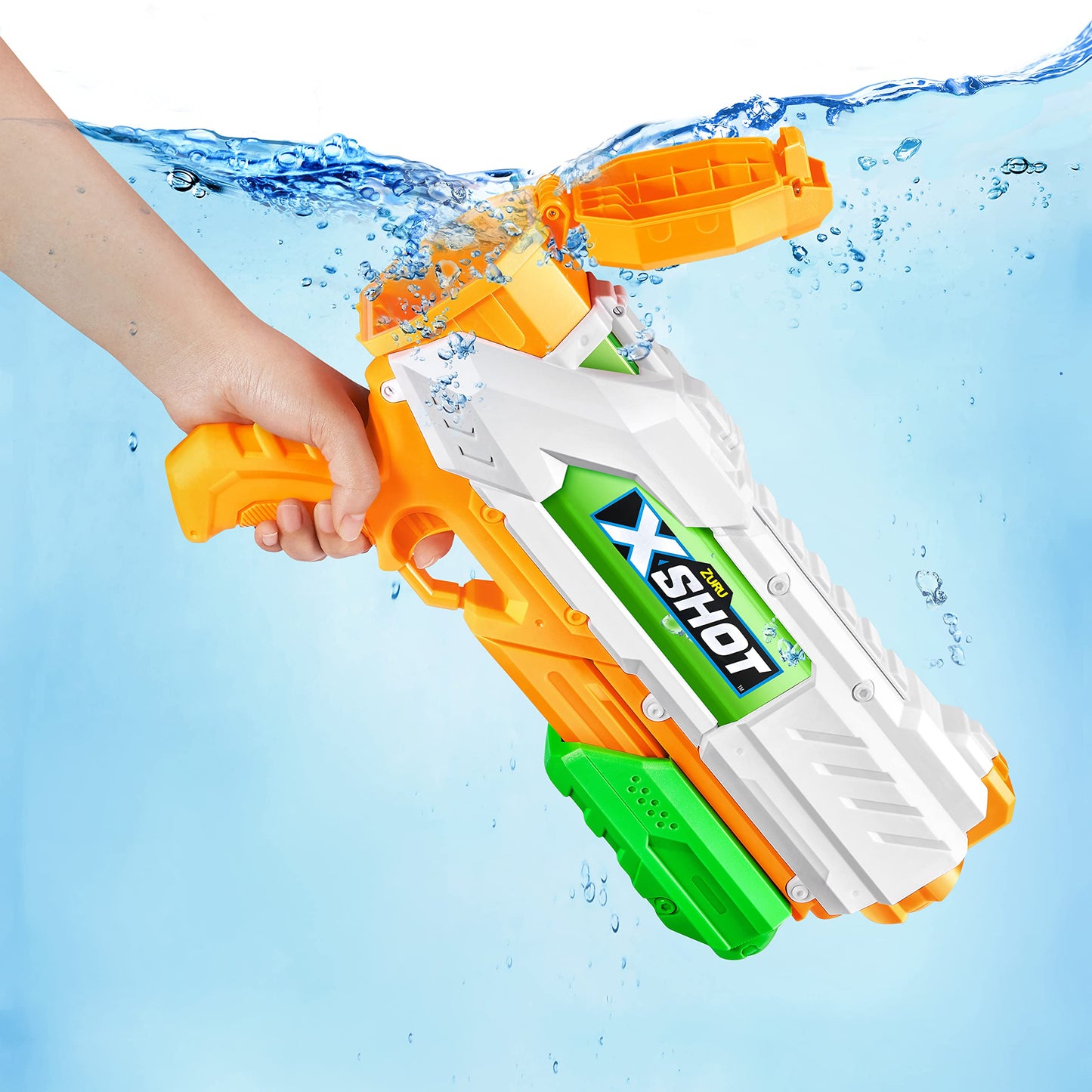 XSHOT Fast-Fill Medium Water Blaster by ZURU, Watergun for Summer, XShot Water Toys, Squirt Gun Soaker (Fills with Water in just 1 Second!) Big Water Toy for Children, Boys, Teen, Men (Medium)