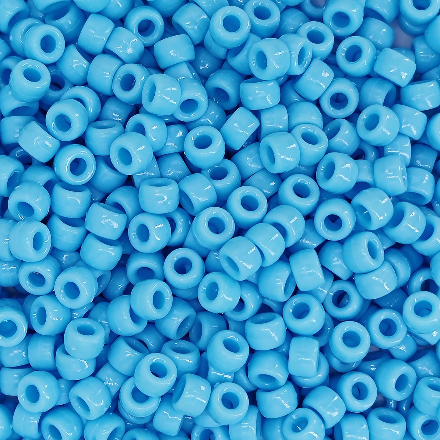 MIIIM 1200PCS 6x9mm Pony Beads Bulk, Light Blue Kandi Beads for Bracelets Making Kit, Hair Braids Crafts for Jewelry Making (Light Blue)