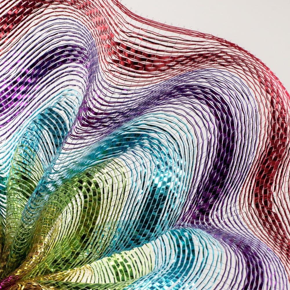 Multi Color Deco Poly Mesh Ribbon 10 Inch x 30 Feet | Red Purple Turquoise Green Orange Pink