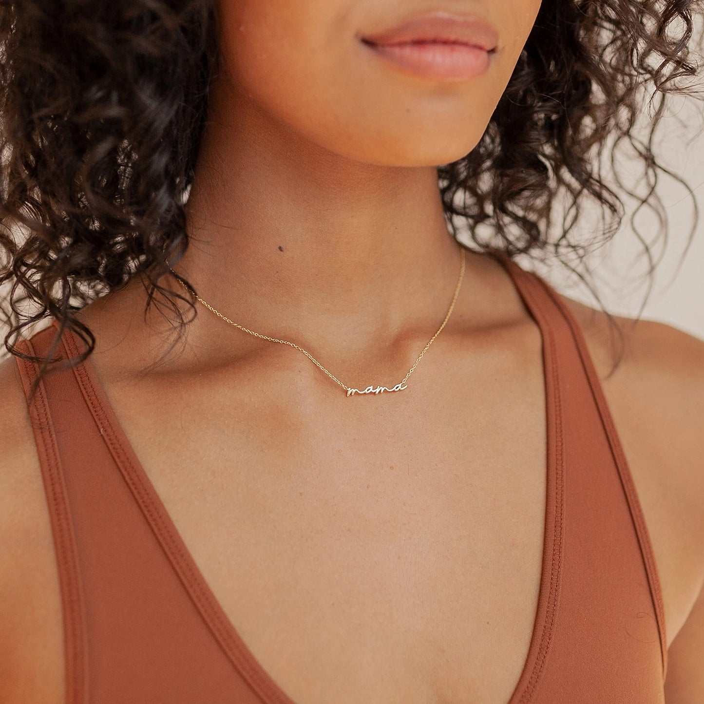 SLOONG Mama Necklaces for Women, Gifts for Mother, 14K Gold Plated Dainty Mother Matching Gift Non Tarnish Jewelry, Gifts for New Mom