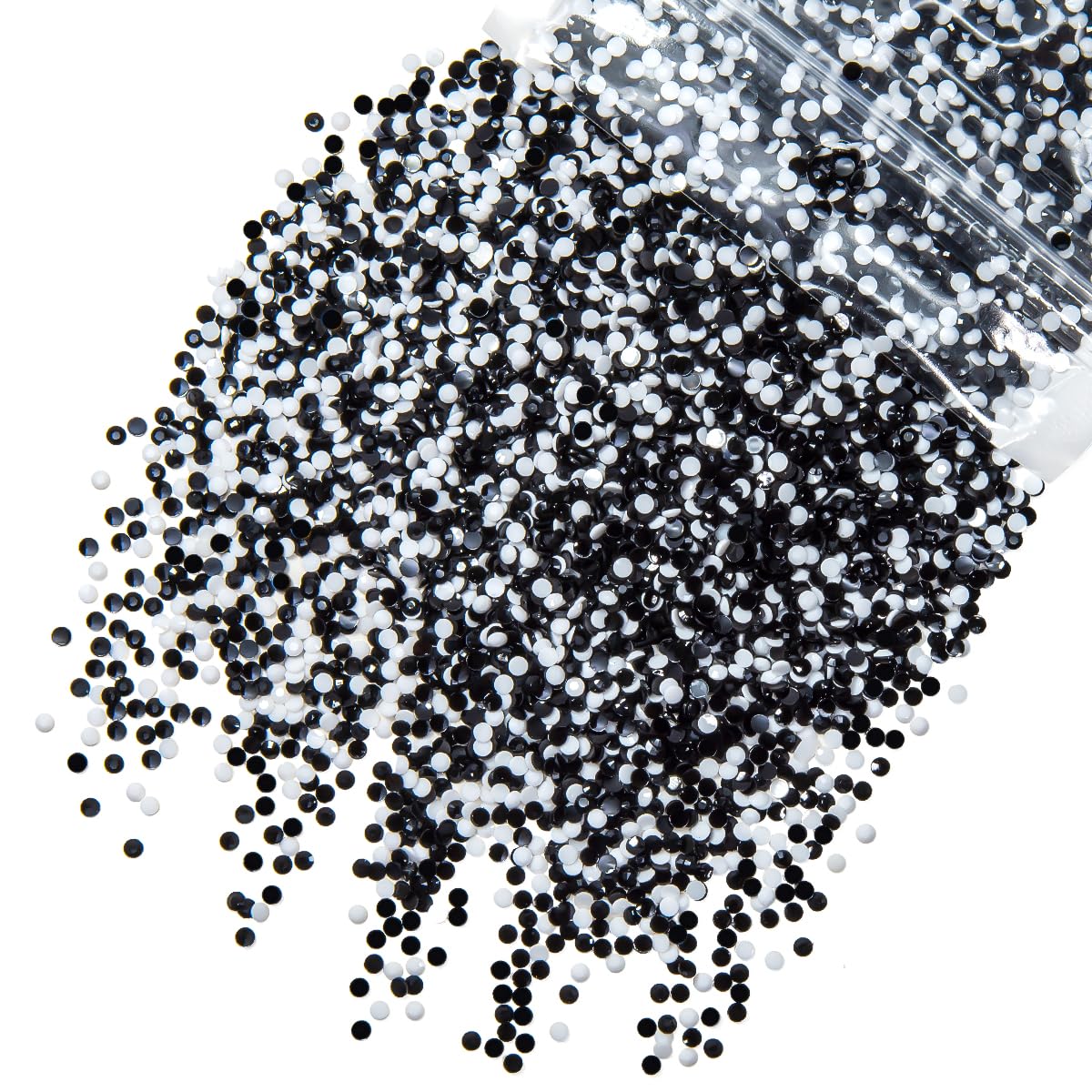 qiipii 3000PCS 4mm Solid Black and White Mix Resin Rhinestones for Crafting Flatback Jelly Stones Bulk SS16 Diamonds Gems Charms for Nails Face Eyes Makeup Tumblers Bottles Crafts Clothes Shoes Phones