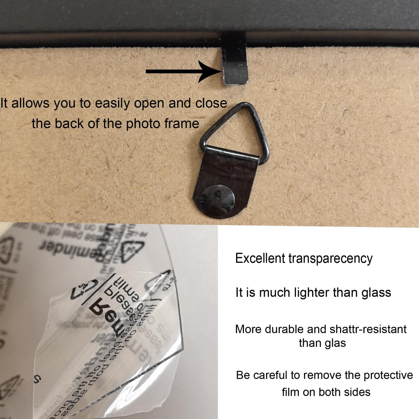 8x8 Picture Frame Black Set of 6, Display Pictures 8x8 Without Mat, Tabletop or Wall Mounting Photo Frame