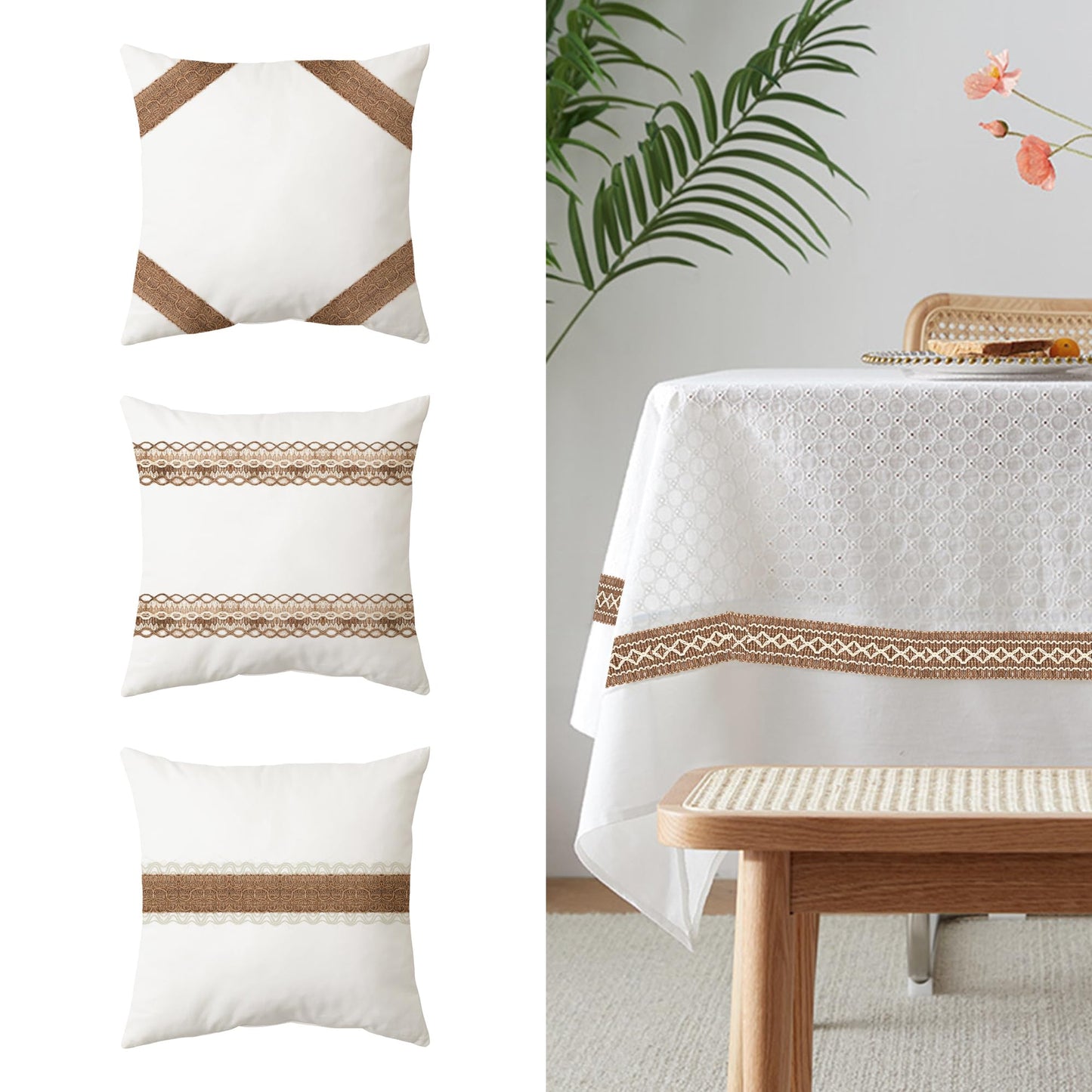 8 Packs Jute Ribbon Natural Burlap Ribbon Roll with Lace Craft Ribbons and Trims Decorative Twine for DIY Arts and Crafts Wrapping Wedding Christmas Party (Lacy)