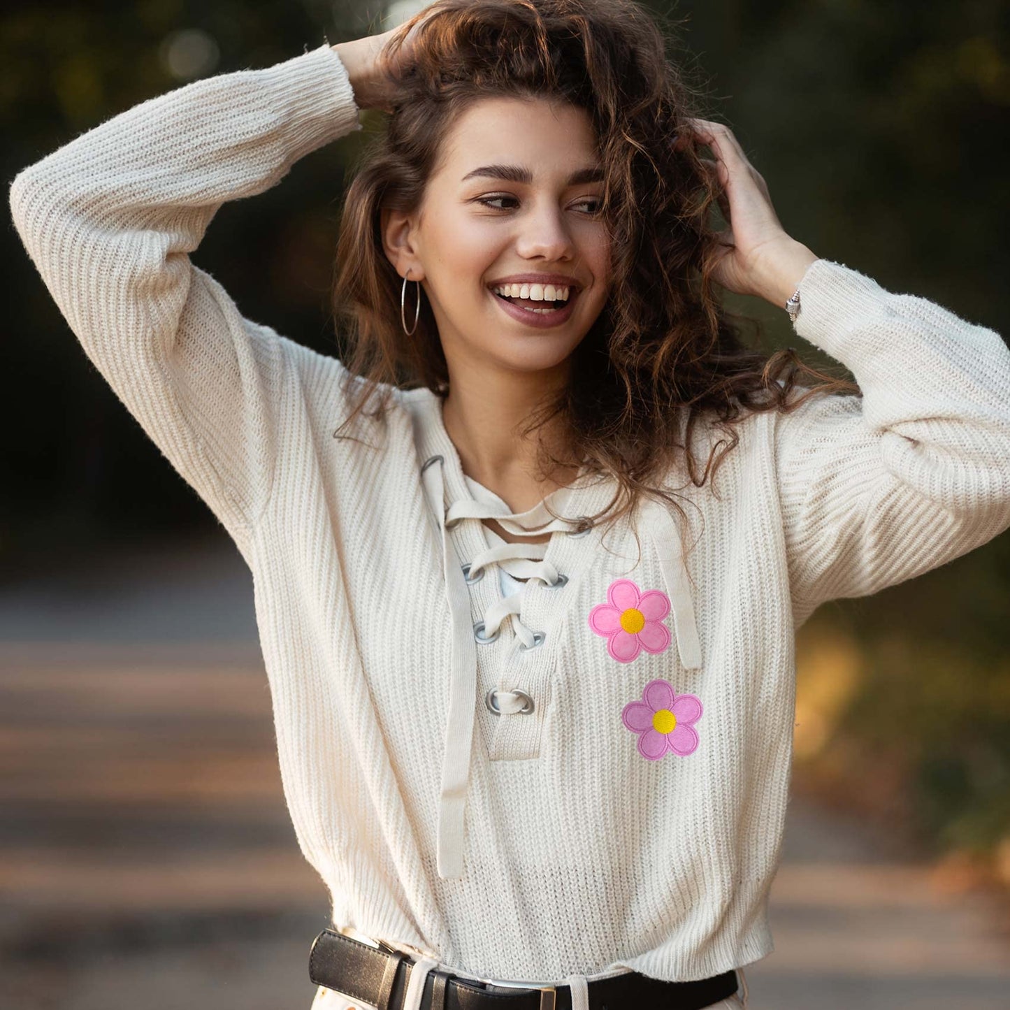 20 PCS Flower Iron on Patches, PAGOW 5 Petals Flower Applique Patch, Sew On Embroidered Applique Sewing Patches for Bags, Jackets, Jeans, Clothes DIY Patches, 2.04inchx2.04inch (W*H) 20 Colors