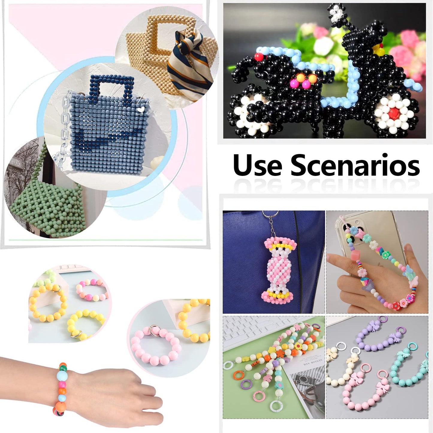 1000PCs 6MM Matte Mix Colors Acrylic Round Beads, Frosted Round Acrylic Balls Gumball Beads, Bubblegum Beads Chunky Beads, Plastic Resin Beads for Necklace and Bracelet Making, Crafting Supplies