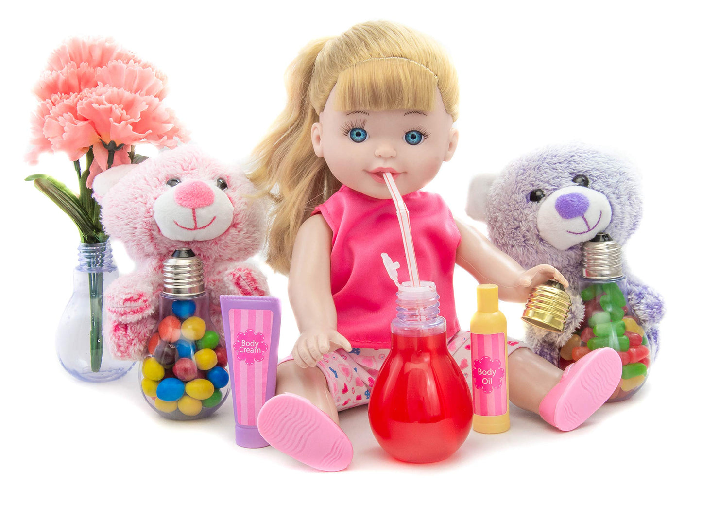 Home Collectives Fillable Light Bulb Containers, 12 Pack – Clear Plastic Candy Jars, Party Favors, Decorative Centerpieces, Arts and Crafts Supplies - Twist Off Cap, Freestanding Bottom, 4” Tall