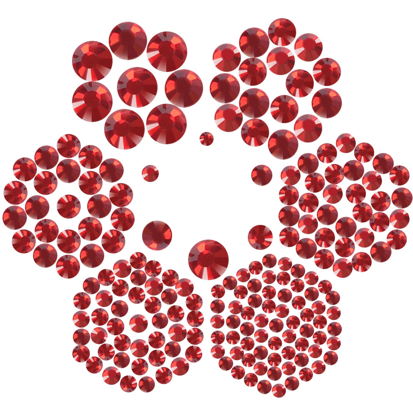 7000pcs+ Flatback Glass Hotfix Iron On Rhinestones Crystal for DIY Making with 1 Tweezer & 1 Picking Pen for Shoes, Clothes, Face Art, Bags, Manicure (Siam, 5-Sizes)