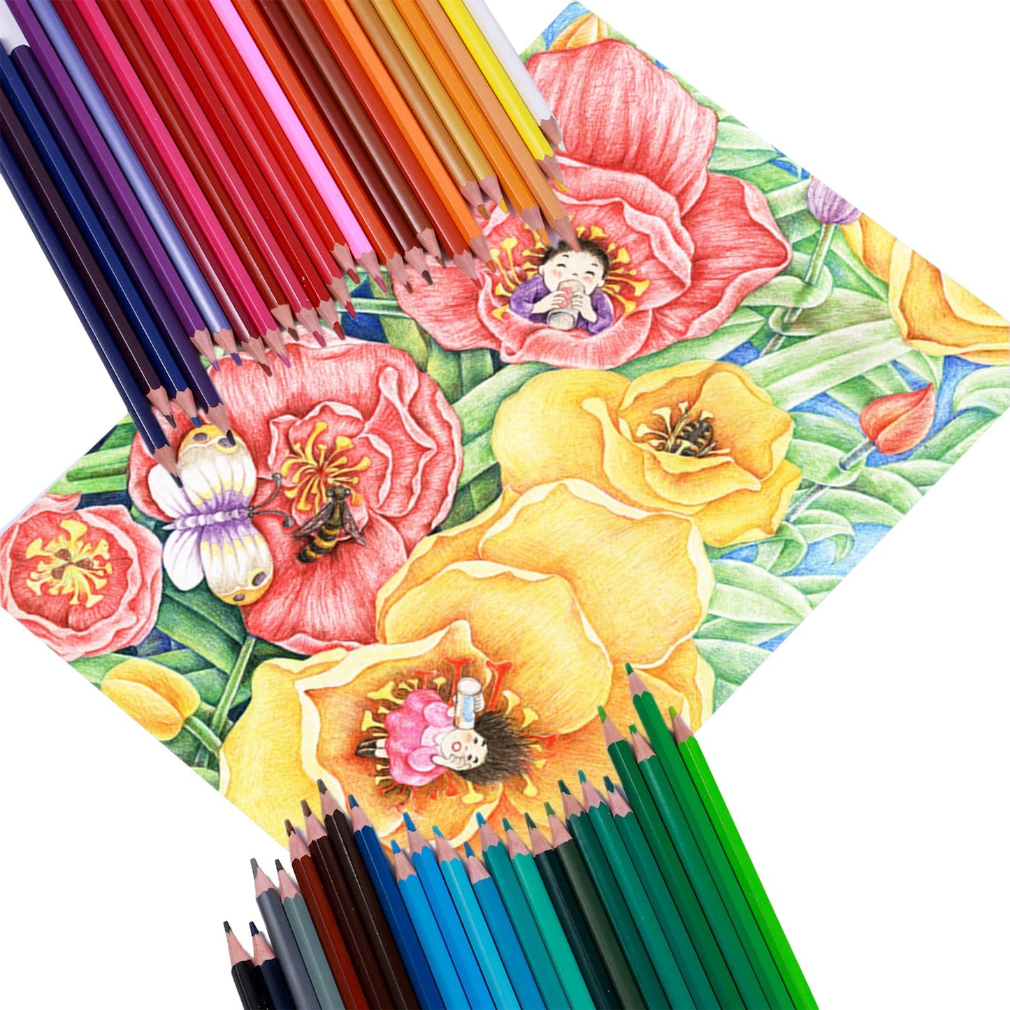 48 Colored Pencils, Easy Sharpening Colored Pencil Set for Drawing Blending Shading, Gift for Art Beginners