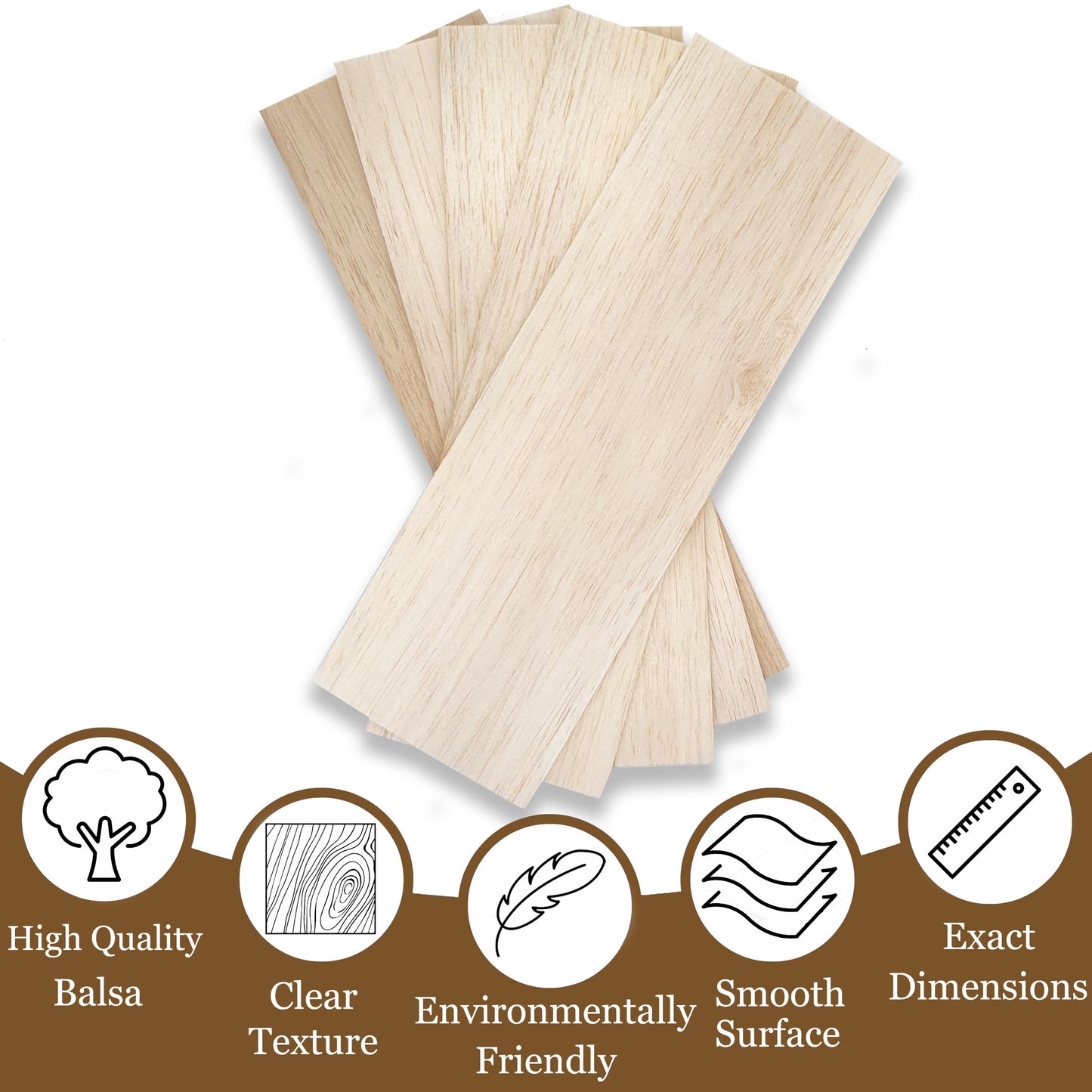 Wood Sheets for Crafts and DIY Projects, 12 x 4 x 1/8 Inches Unfinished Pack of 5 (12 x 4 x 1/8 Inch(5 Pack))