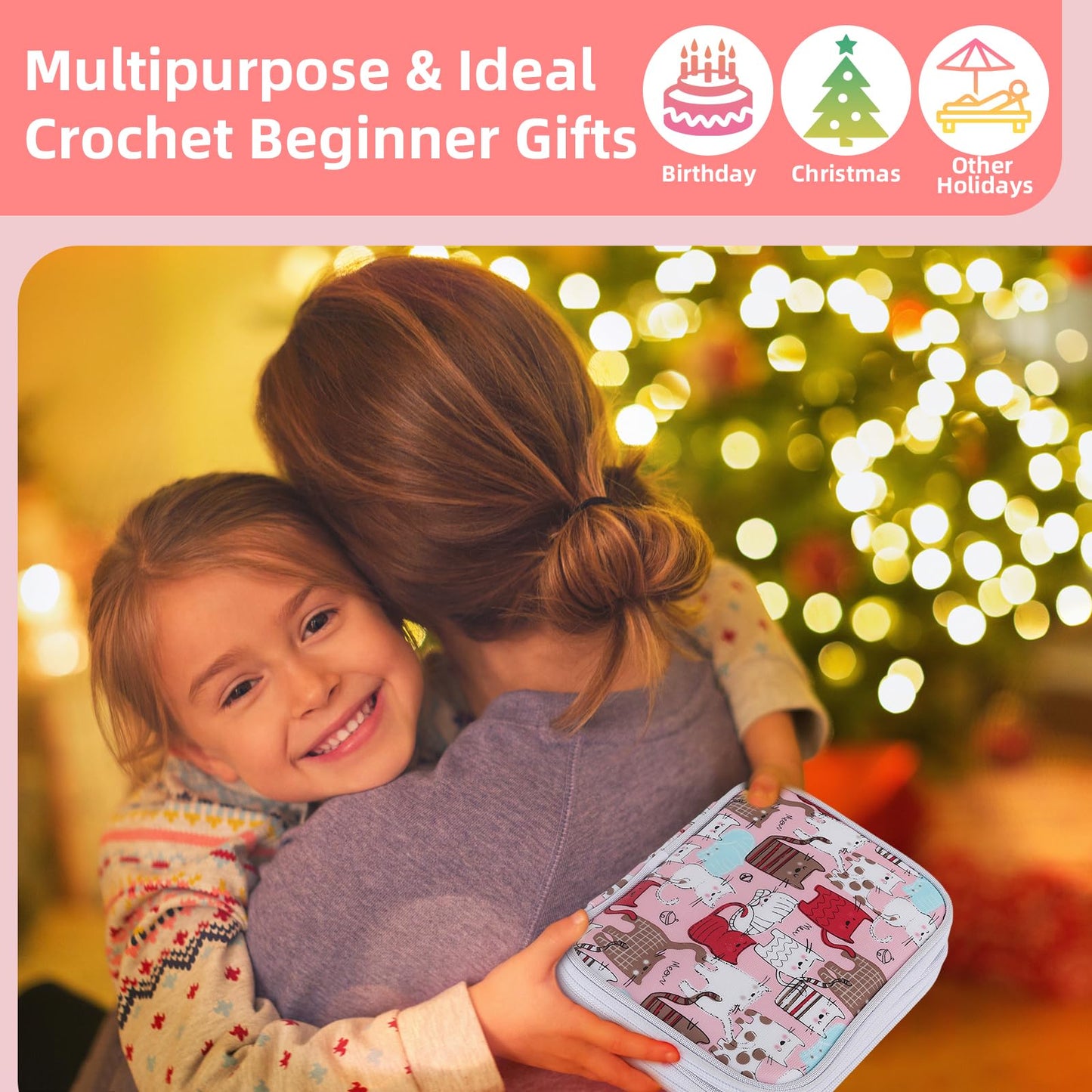 Beginner Yarn for Crocheting and Knitting-Crochet Kit for Beginners Adults Kids Professionals-Crocheting Animals Kits-Includes 382 Yards Cotton Yarn Balls, Hooks, Accessories, Tutorials