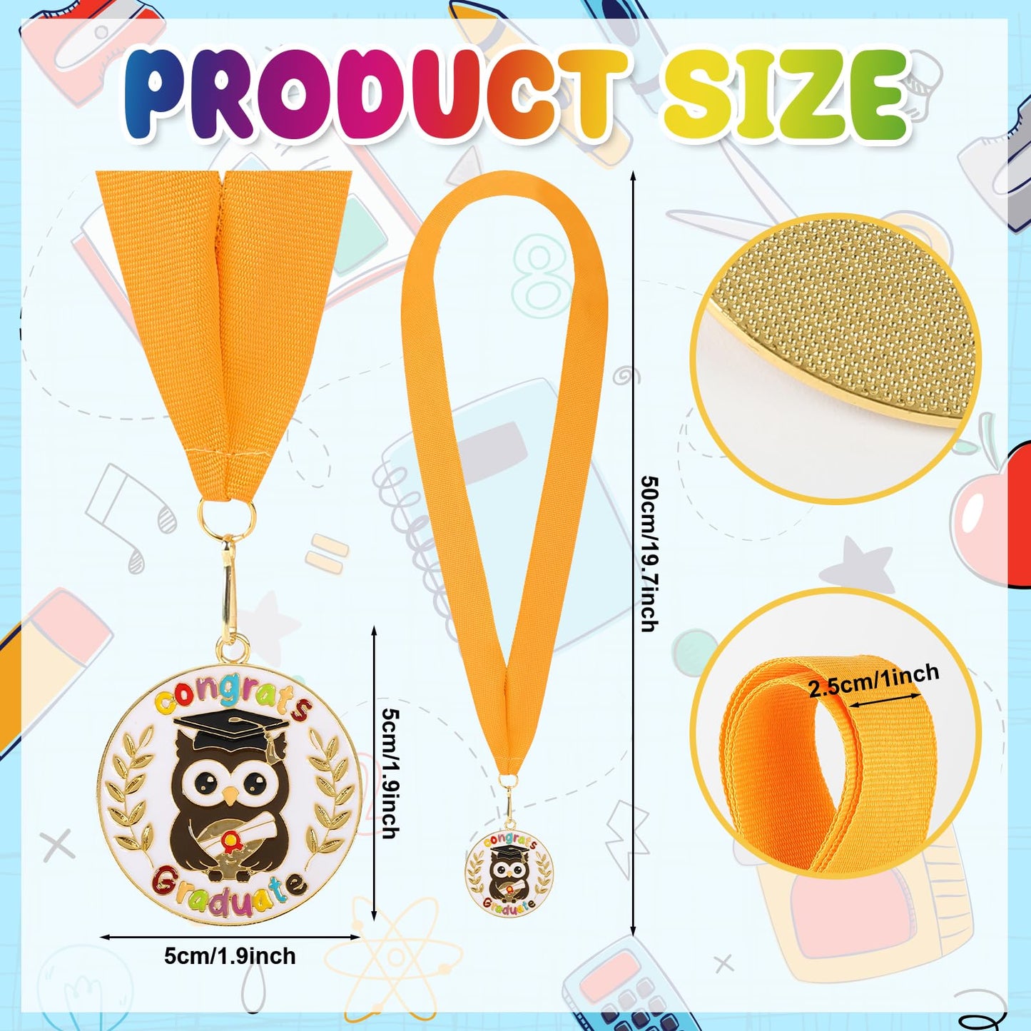Kindergarten Graduation Medal for Kids Preschool Pre-k Graduation Award Medals with Neck Ribbon for School Student Graduation Party Gifts Favors(Metal, 2 Inch)
