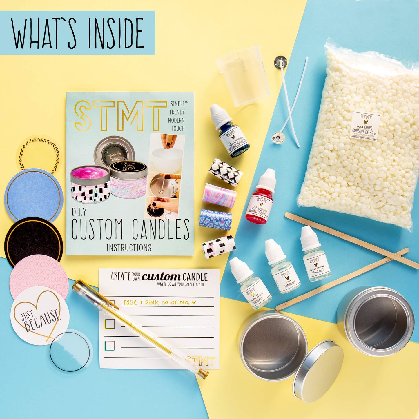 D.I.Y. Custom Candles, Candle Maker Kit, DIY Candle Making Set, Make Your Own Candle Starter Kit for Kids, Ages 8+, Colors may vary