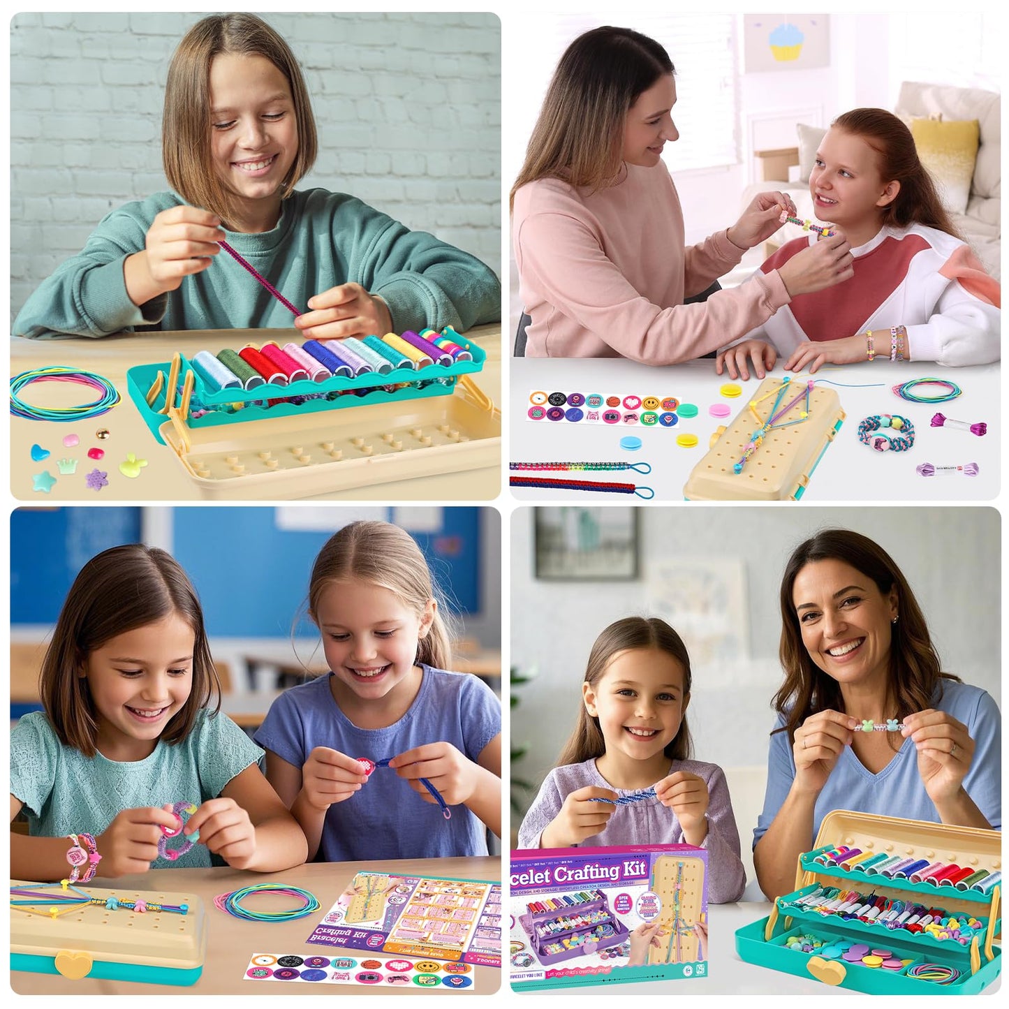 TingingYuli Friendship Bracelet Making Kit for Girls 8-12, DIY String Bracelet Maker with 3-Layer Storage Box, Arts and Crafts for Kids Ages 6-12, Easter Christmas Birthday Gift Set