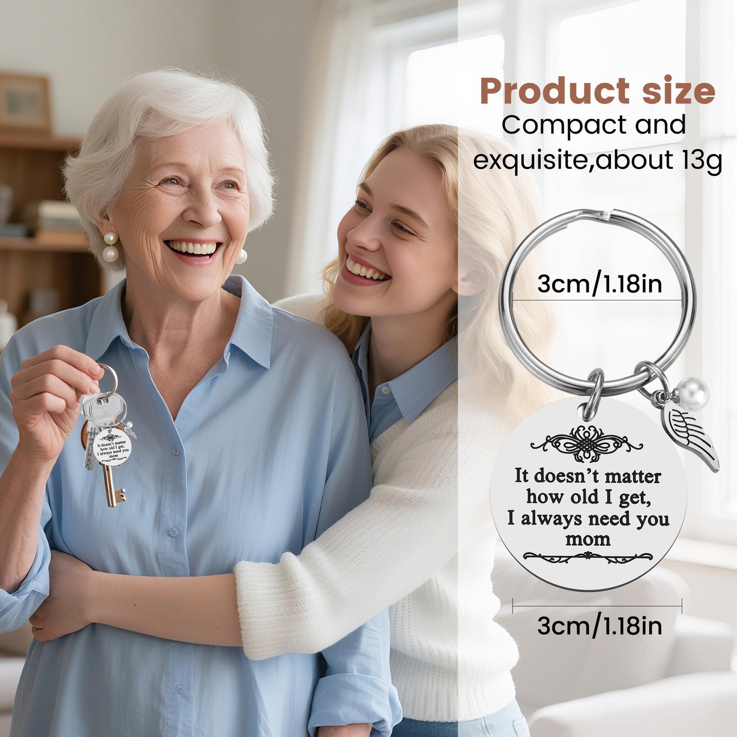 iJuqi Mother's Day Gifts from Daughter Son for Mom Birthday Valentine's Day Christmas Gifts Mom Keychain Mother Keyring