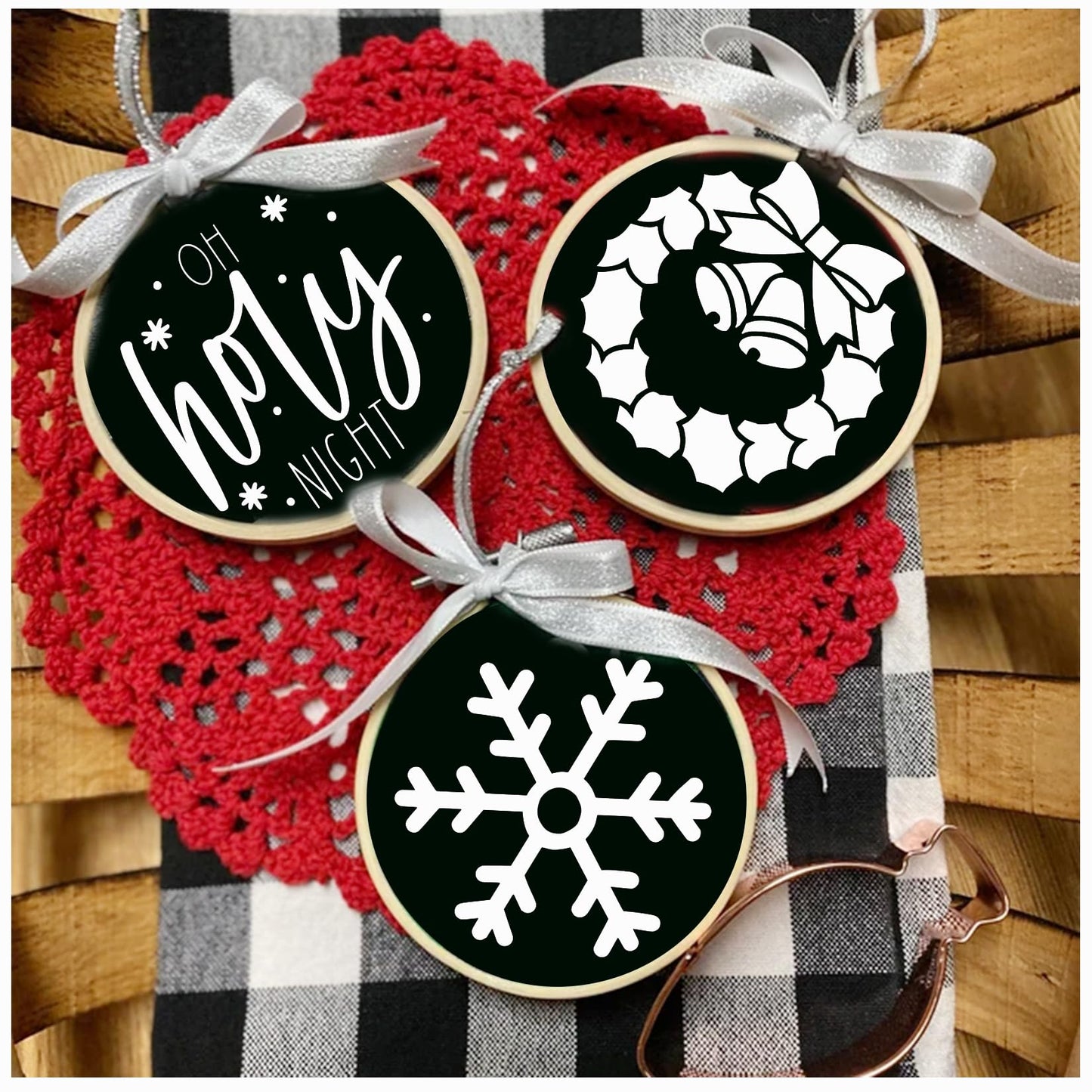 Small Stencils for Painting on Wood Reusable, 3 Inch Reusable Stencil for Craft Ornament Paint Template Stencils for Wall Card Rock Wood Signs Coasters Canvas Home Decor (Christmas)