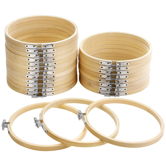 24 Pieces 6 Inch Embroidery Hoops Bulk, Cross Stitch Hoop Ring for Needlework Art Craft and Wall Decoration