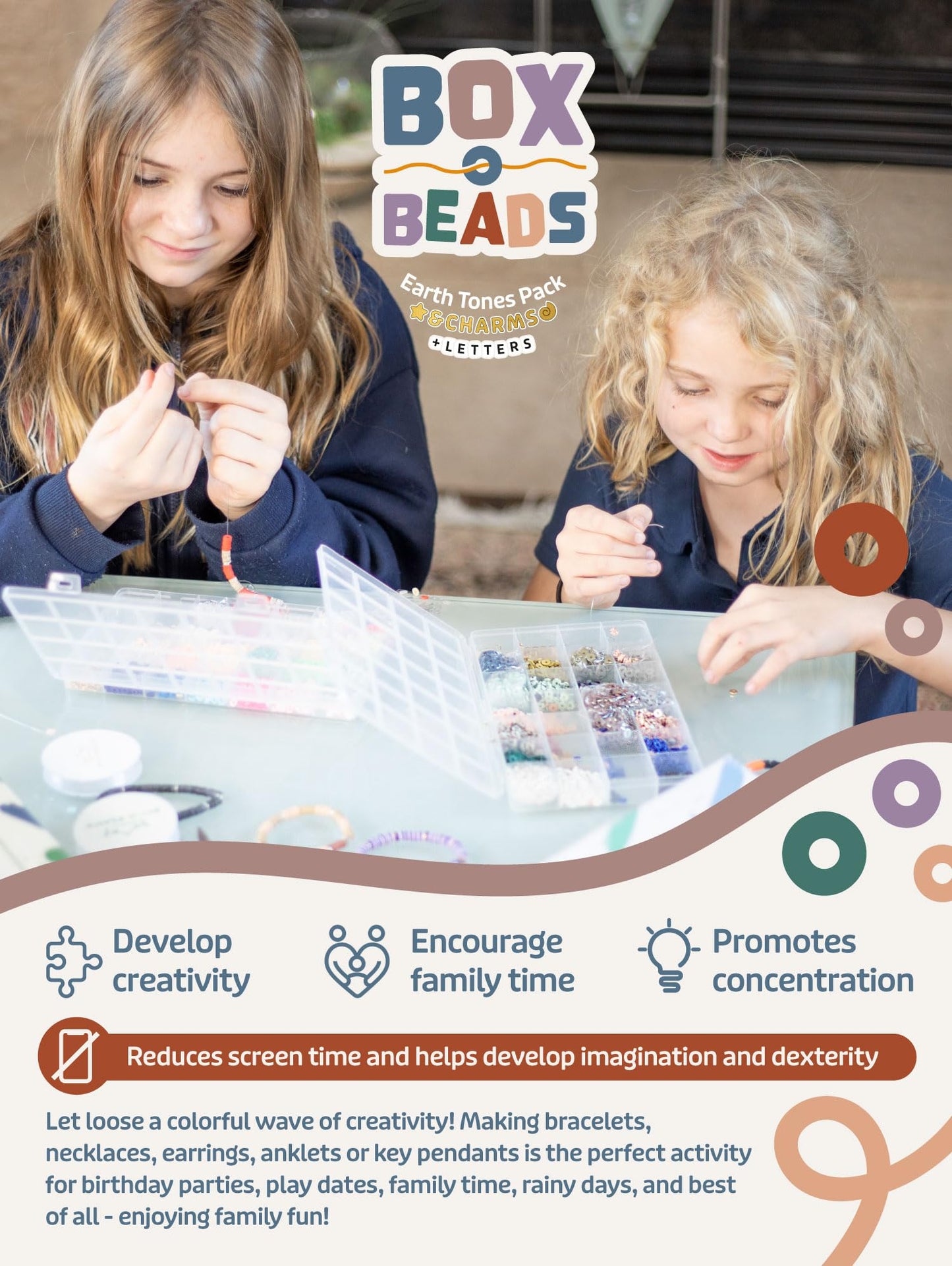 Clay Beads Bracelet Making Kit, 23550 Pcs Box-O-Beads Friendship Bracelet, Earring and Jewelry Making Kit, 108 Color Clay Heishi and Letter Beads with Spacers Charms, Crafts Gift Pack for Girls