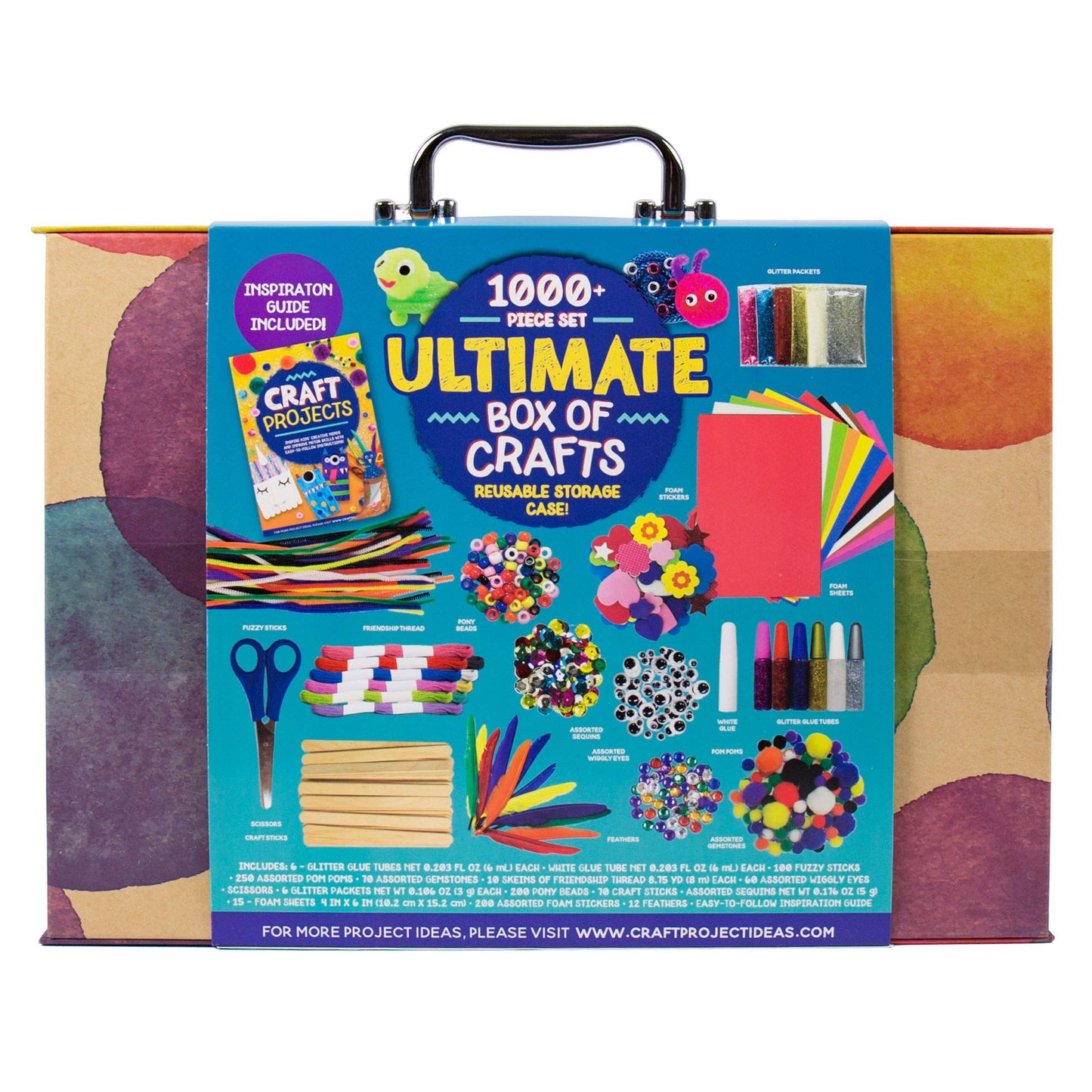 Made By Me Ultimate Craft Box, Art & Craft Activities 1000 Piece Set, Storage Case, Great for Preschool Arts & Crafts, Adult & Group Projects, Craft Box for Kids Girls & Boys