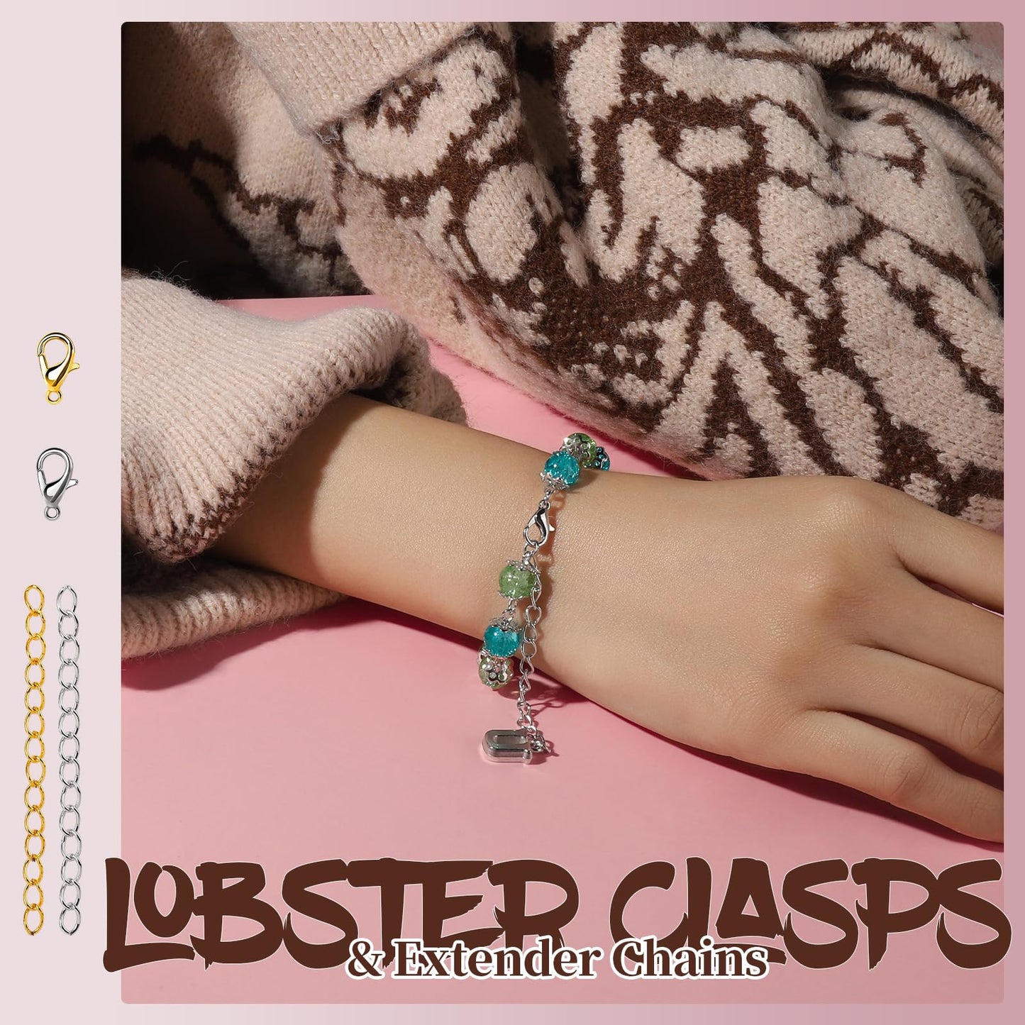 1200PCS Jewelry Making Supplies, Jump Rings for Jewelry Making, Earring Hooks Earring Findings for Jewelry Making, Silver Gold Jump Rings, Lobster Claw Clasps Necklace Extender Chain