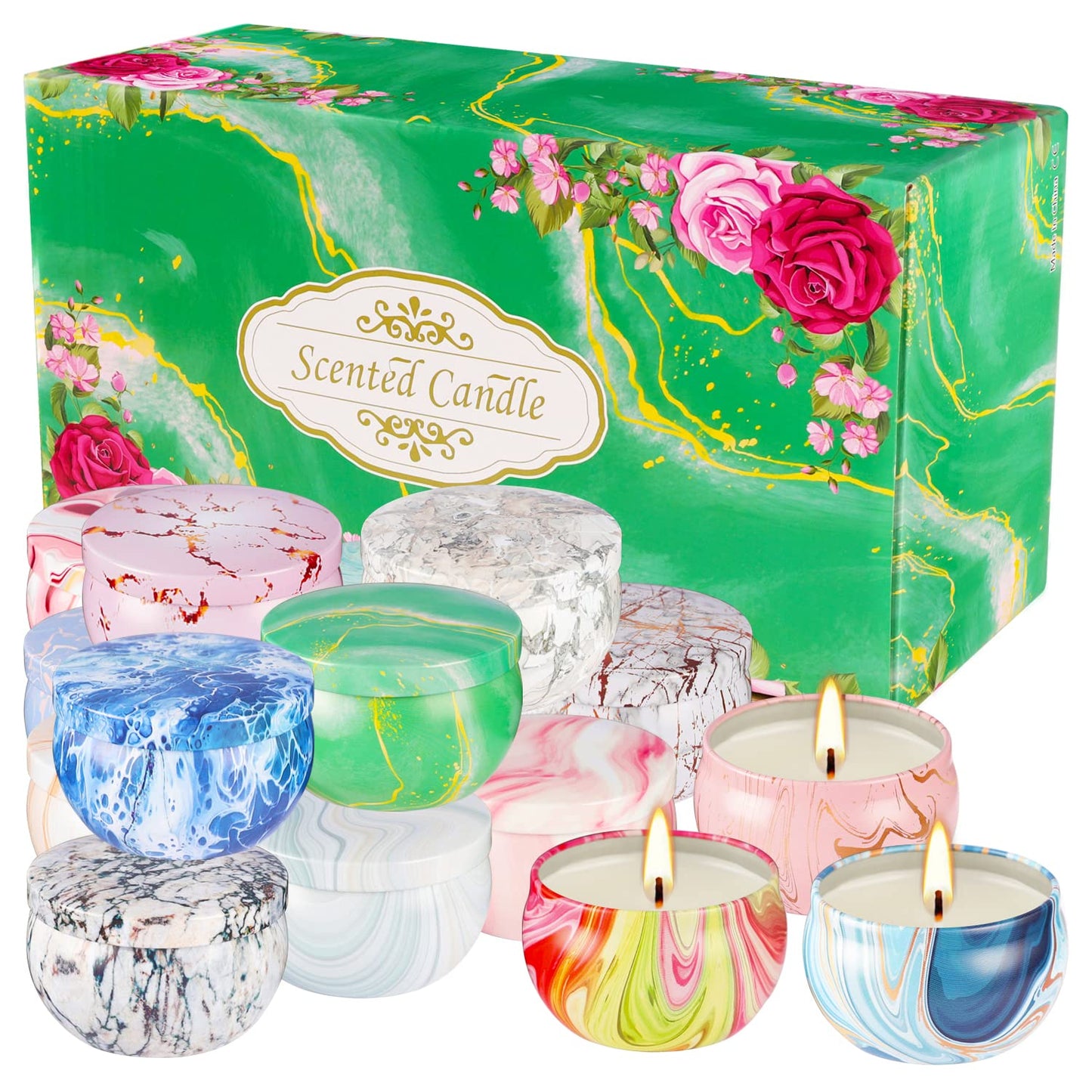 16 Packs Fragrance / Aromatherapy Candle Gift Set For Mom | Woman , 2.5oz, For Home Scented Bath Yoga, Natural Soy Wax, Mothers Day, Birthday, Valentine's Day