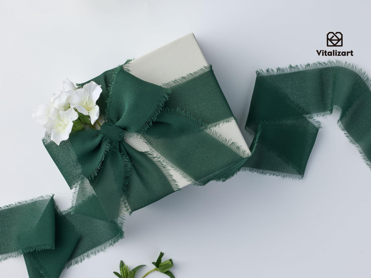 Vitalizart 15 Rolls Chiffon Silk Ribbon Handmade Frayed Fringe 1 1/2 Inch Eco-Friendly for Christmas Gift Wrapping Wedding Invitations Bridal Bouquets Bows 30 Yards in total