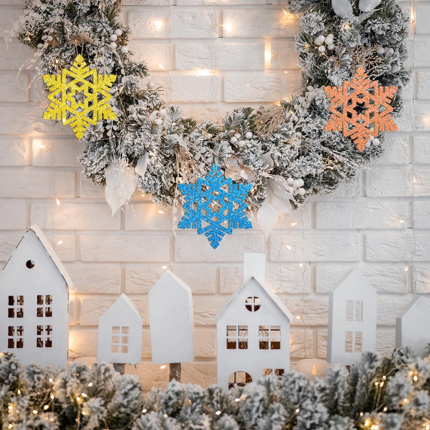Wooden Snowflake Ornaments to Paint - Christmas Winter Decoration Cutouts Unfinished 24PCS 3.5 Inches, DIY Blank Tree Ornament for Home Snowflakes Crafts Hanging