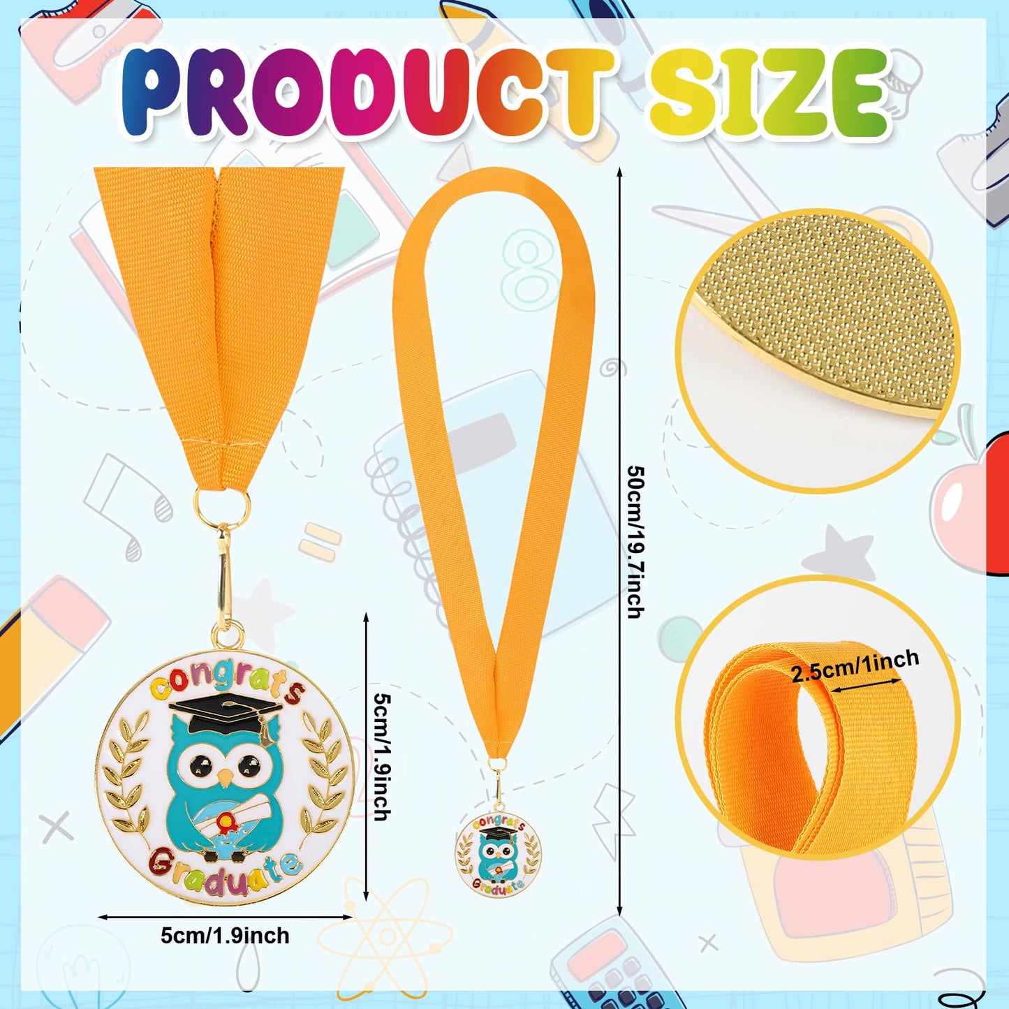 Kindergarten Graduation Medal for Kids Preschool Prek Graduation Decorations Gifts Medals with Neck Ribbon for School Student Graduation Party Gifts Favors(Metal 2Pcs)