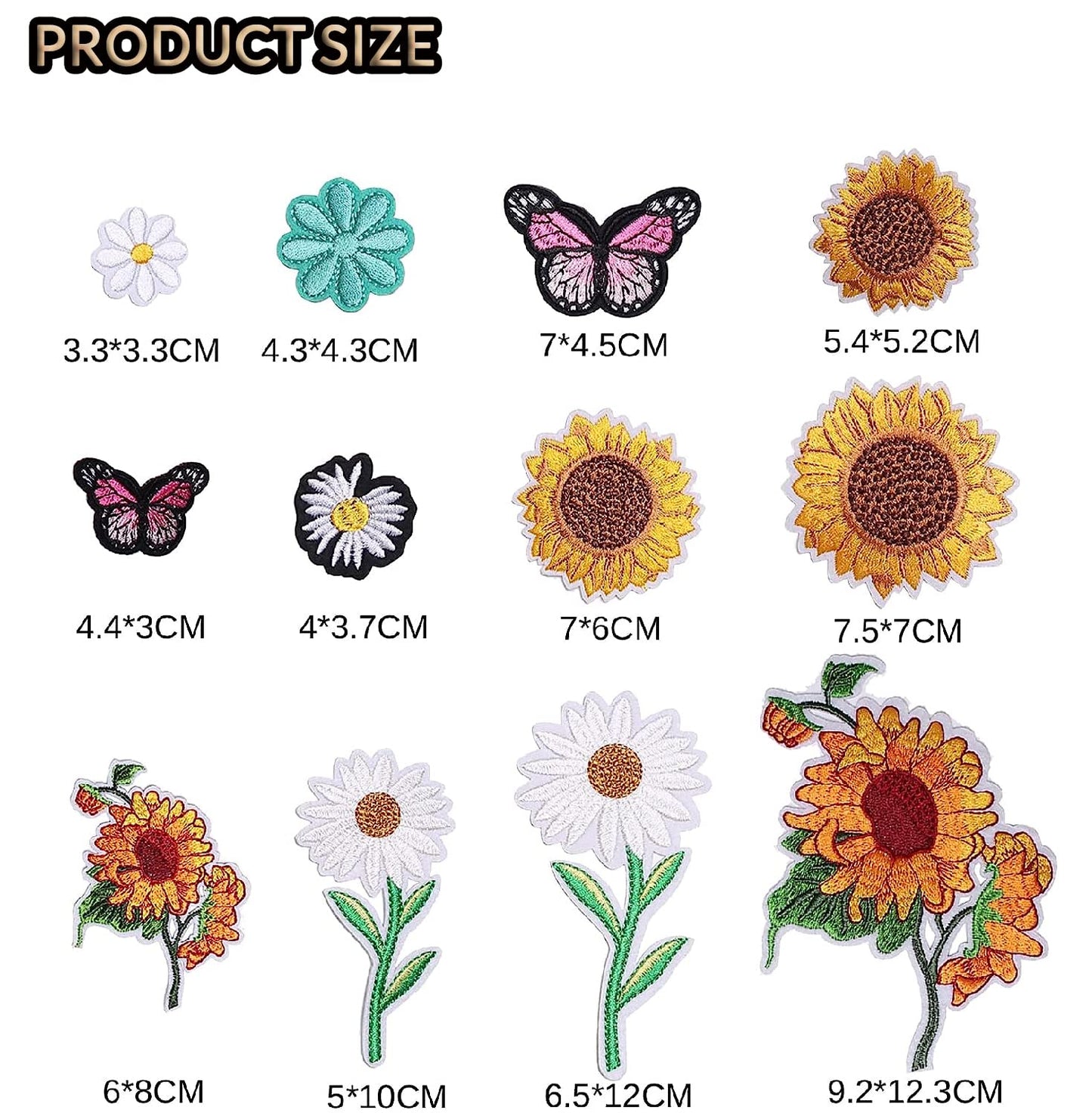 Iron on Flower and Butterfly Patches, Embroidered Iron on/Sew on Decorative Patches for Clothing, Pants, Backpacks, Hats, Jeans, DIY Accessories.