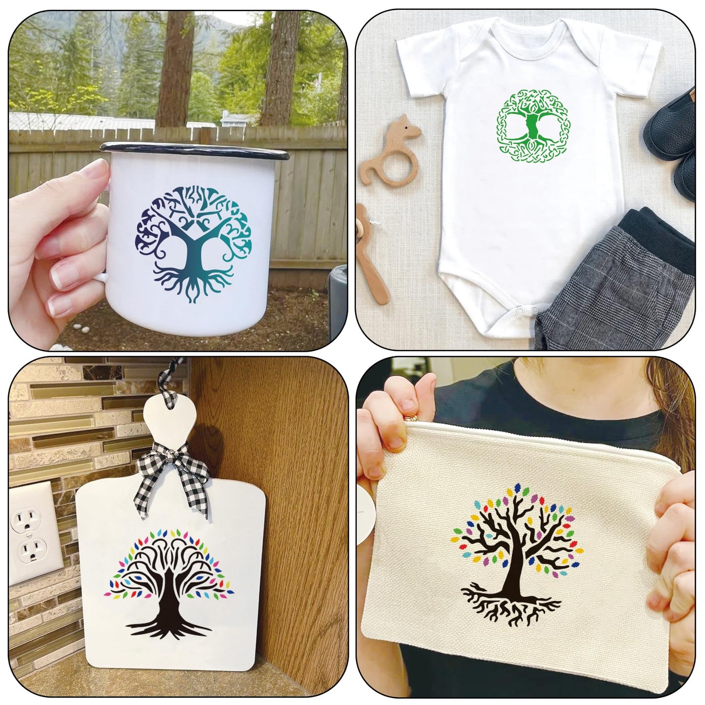 Small Stencils for Painting on Wood Reusable, 3 Inch Reusable Stencil for Craft Ornament Paint Template Stencils for Wall Card Rock Wood Signs Coasters Canvas Home Decor(Tree)