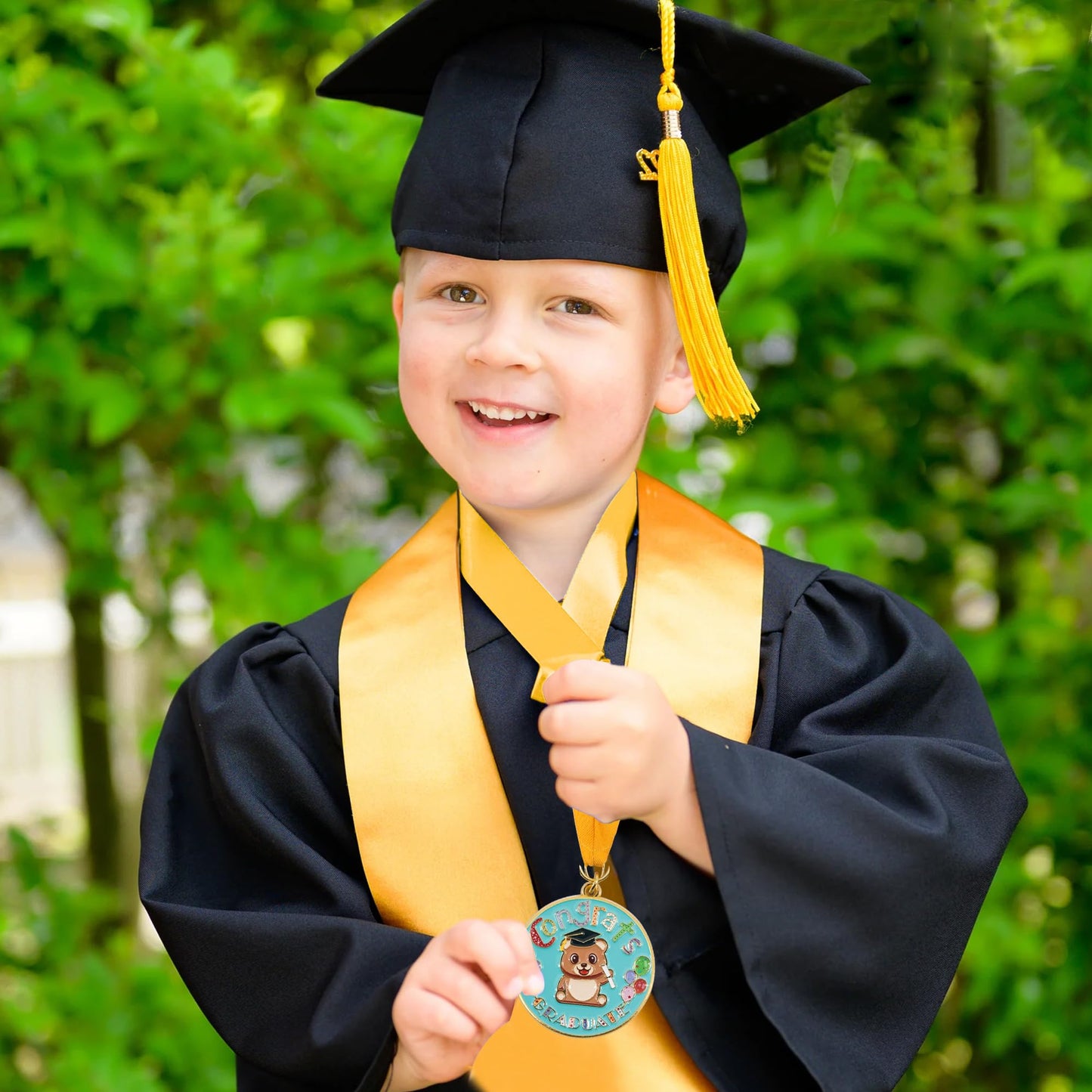 GraduationMall Congrats Kids Graduation Medal with Neck Ribbon,Kindergarten & Preschool Graduation Award Medallion,Party Decoration,1 Piece