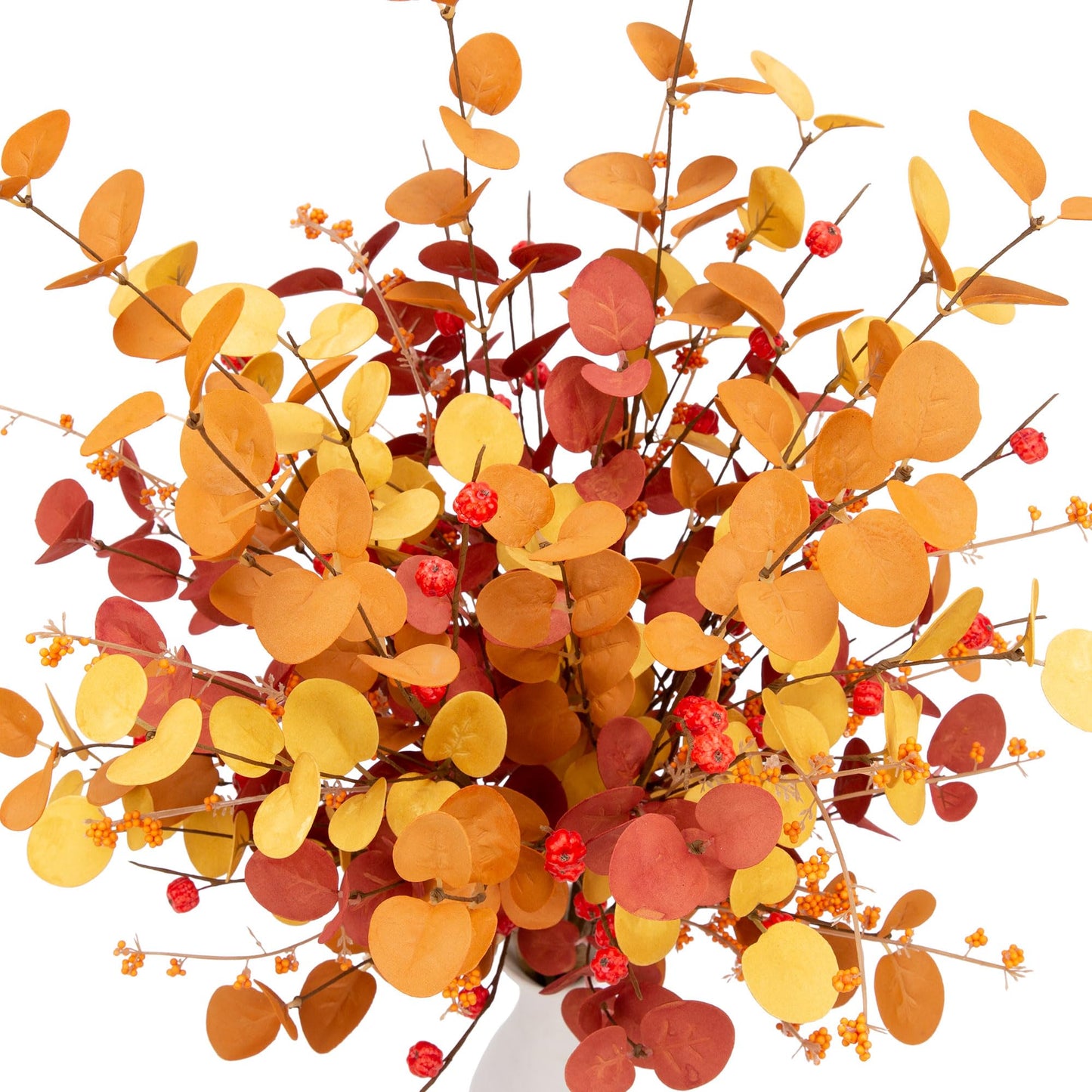 6 Pcs Aritificial Eucalyptus Stems Fall Decorations Leaves Spray Autumn Decorations with Fall Flowers Branches and Fall Plants for Fall Floral Arrangements