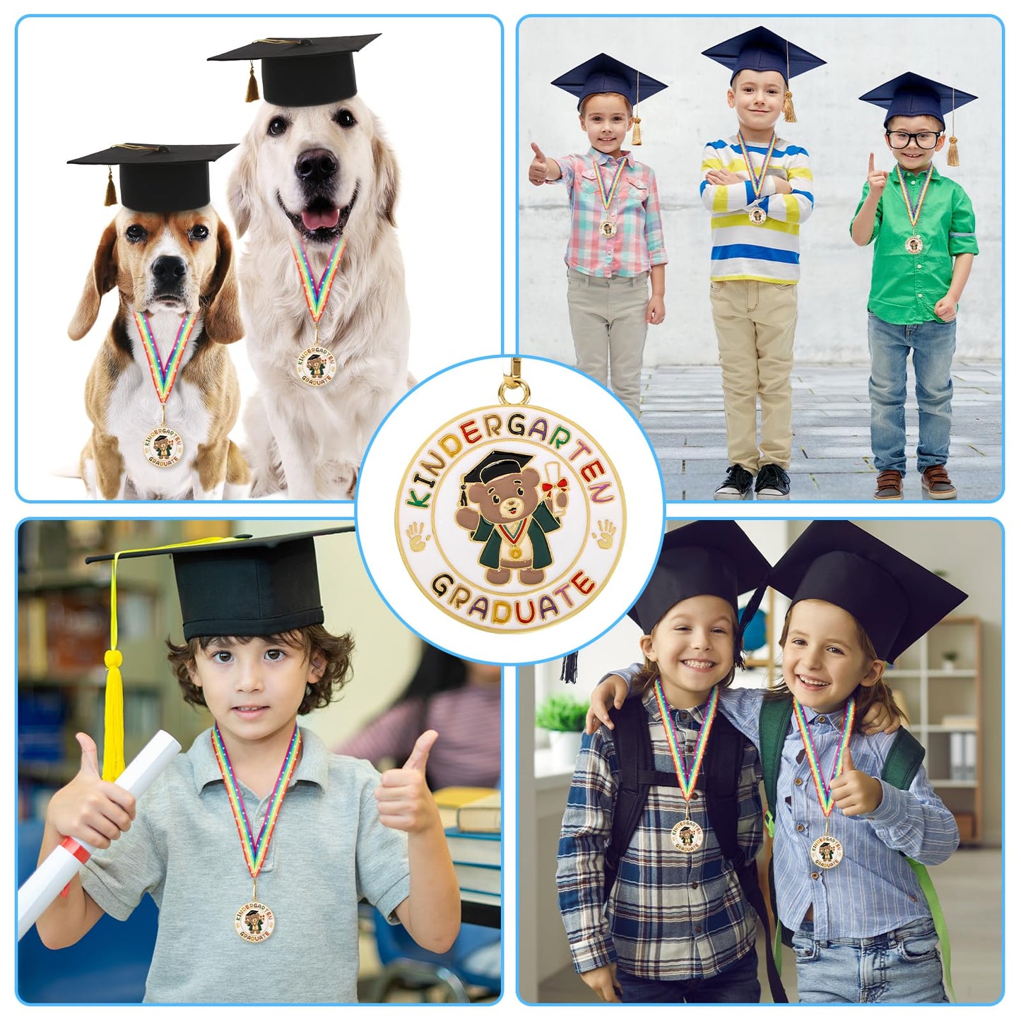 Kindergarten Graduation Medal for Kids Preschool Pre-k Graduation Award Medals with Neck Ribbon for School Student Graduation Party Gifts Favors(Metal, 2 Inch)