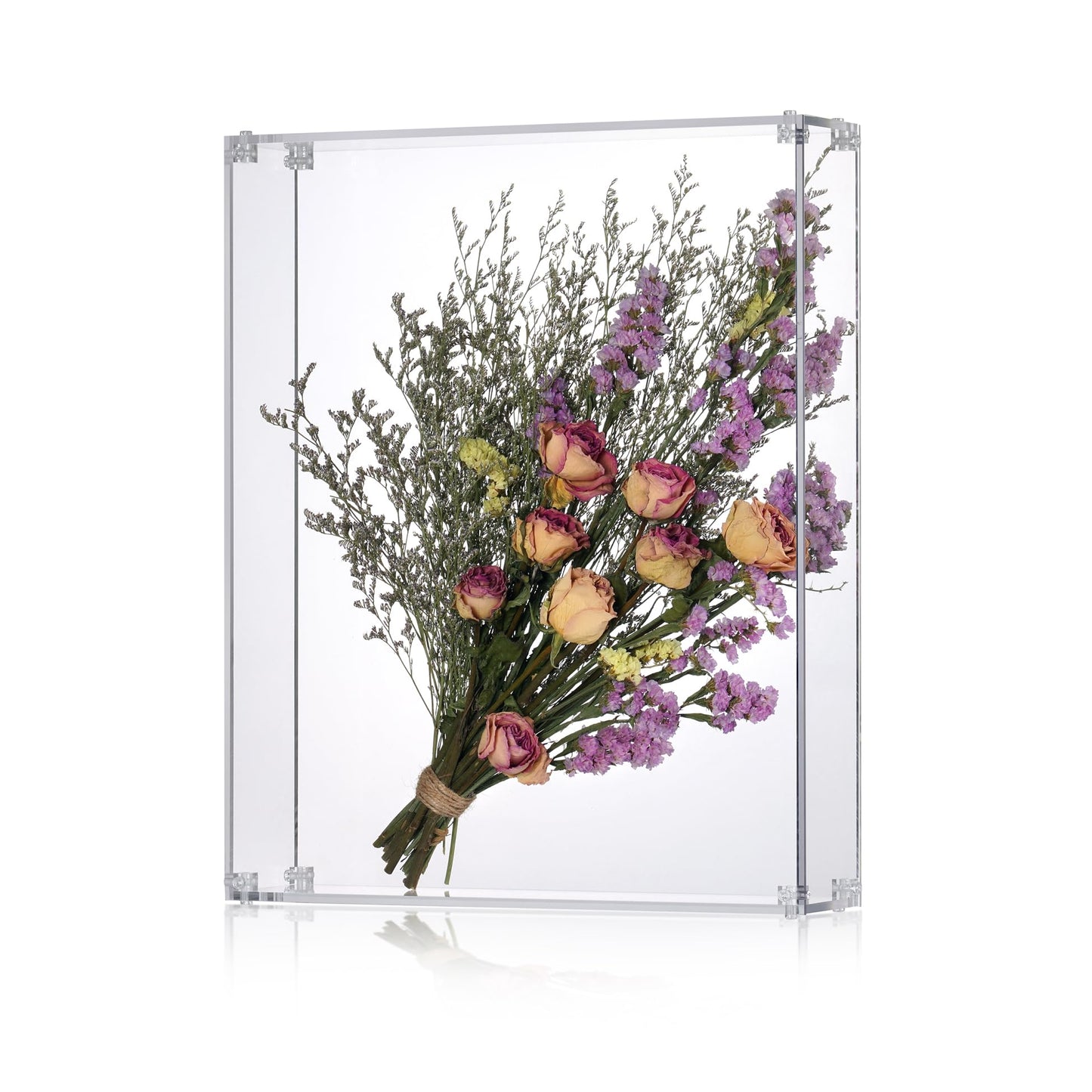 MarccTipton 13x16 Acrylic Shadow Box, Assemble Display Case, DIY Tabletop/Wall Mount Display Frame, All Clear Memory Box for Dried Flowers/Kids Room/Birthday/Wedding/Party(13x16x3”, Assemble Frame)