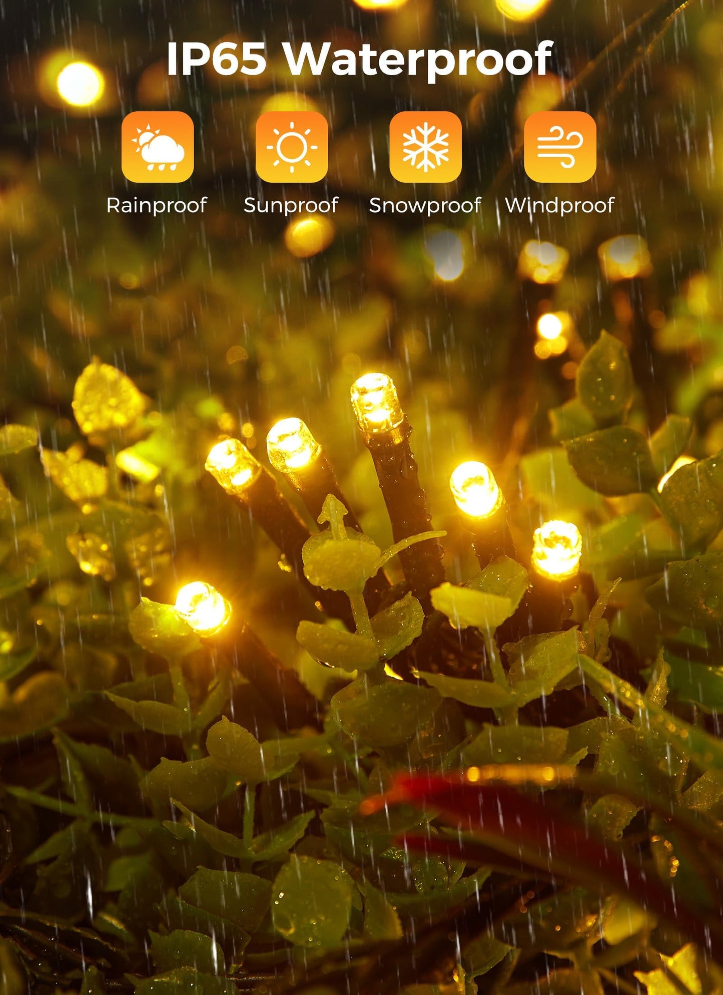 Solar String Lights for Outside, 2-Pack 200LED 78FT Total Solar Lights Outdoor IP65 Waterproof Solar Powered Lights with 8 Lighting Modes for Party Garden Yard Holiday Tree Decoration, Warm White