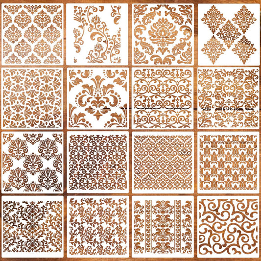 Damask Stencils 6inch Texture Stencils Reusable Layering Stencils Templates for Painting on Wood Furniture Canvas Paper Fabric