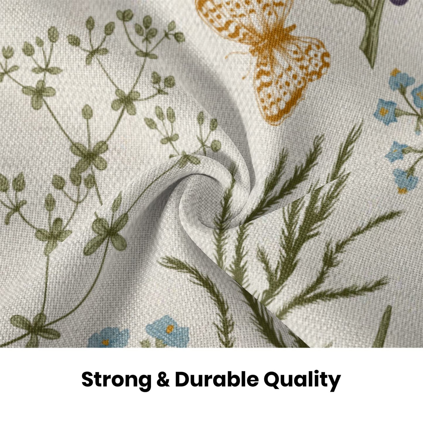 Spring Pillow Covers 18x18 Inch Set of 2,Sage Green Wild Flower Plant Throw Pillows Case,Seasonal Floral Outdoor Decorative Square Linen Farmhouse Decor Cushion Covers for Home Sofa Bed Couch