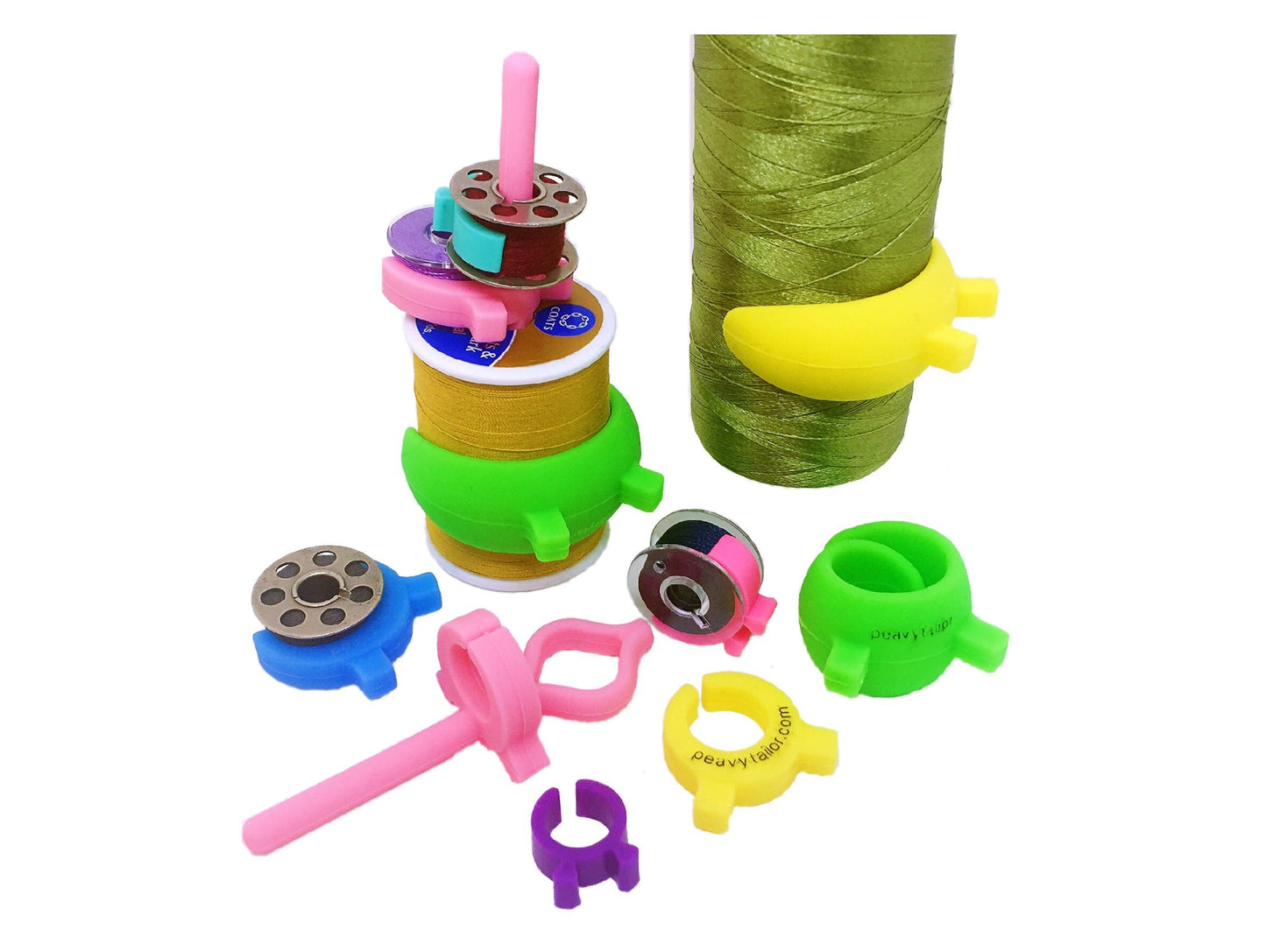 30 Piece Bobbin Holder Set for Sewing Machines - Bobbin Clamps for Organizing Threads and Avoiding Tangles