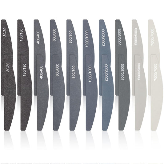 Honoson 20 Pcs Sanding Sticks for Plastic Models Polishing Sticks Assorted Metal and Wood Sanding Tools Accessory for Model Craft Amateur Beginner(Low Grits Rating,Moon Style)